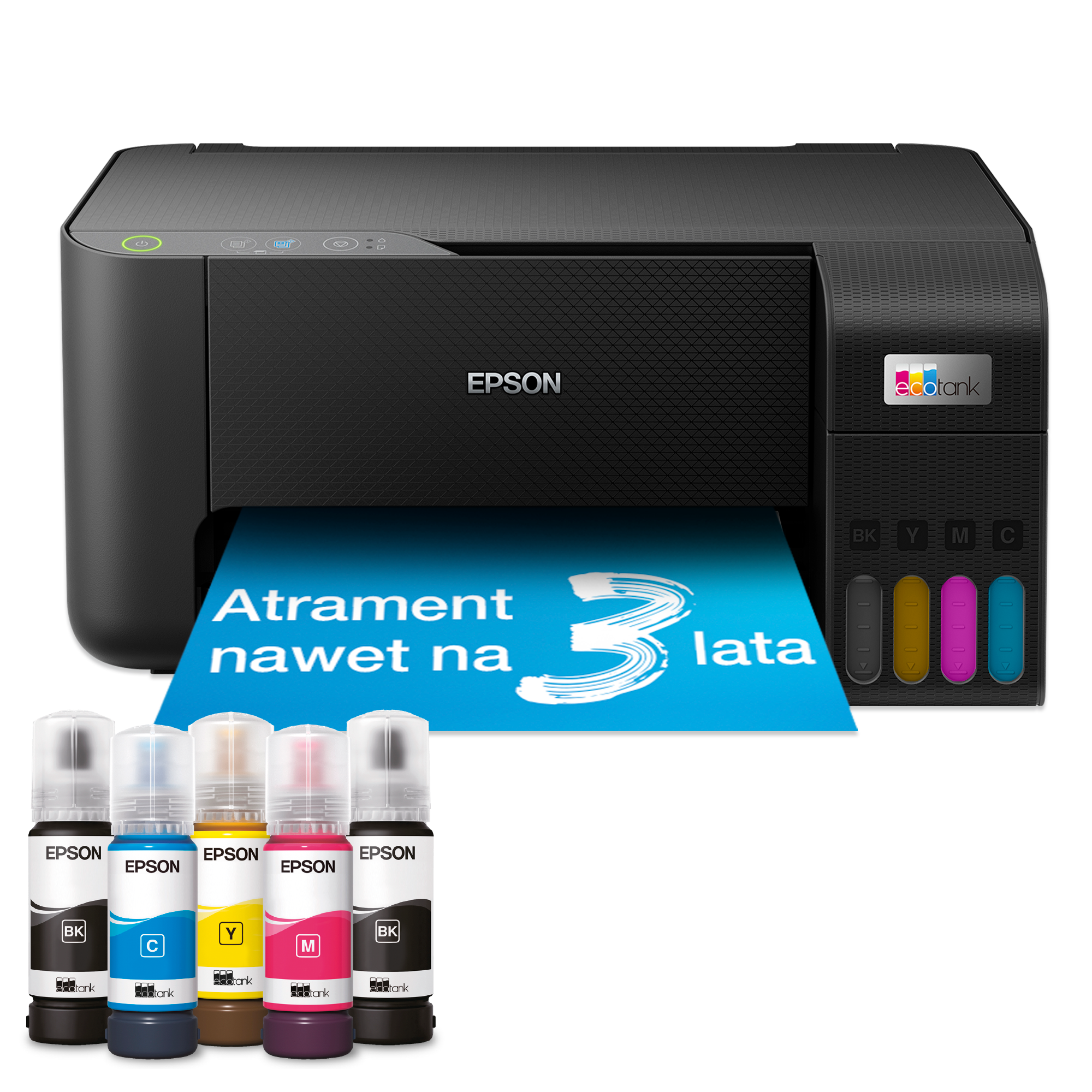 Wielofunkcyjna drukarka EcoTank L3230 ze stałym zasilaniem w atrament i z zapasem atramentu nawet na 3 lata w zestawie