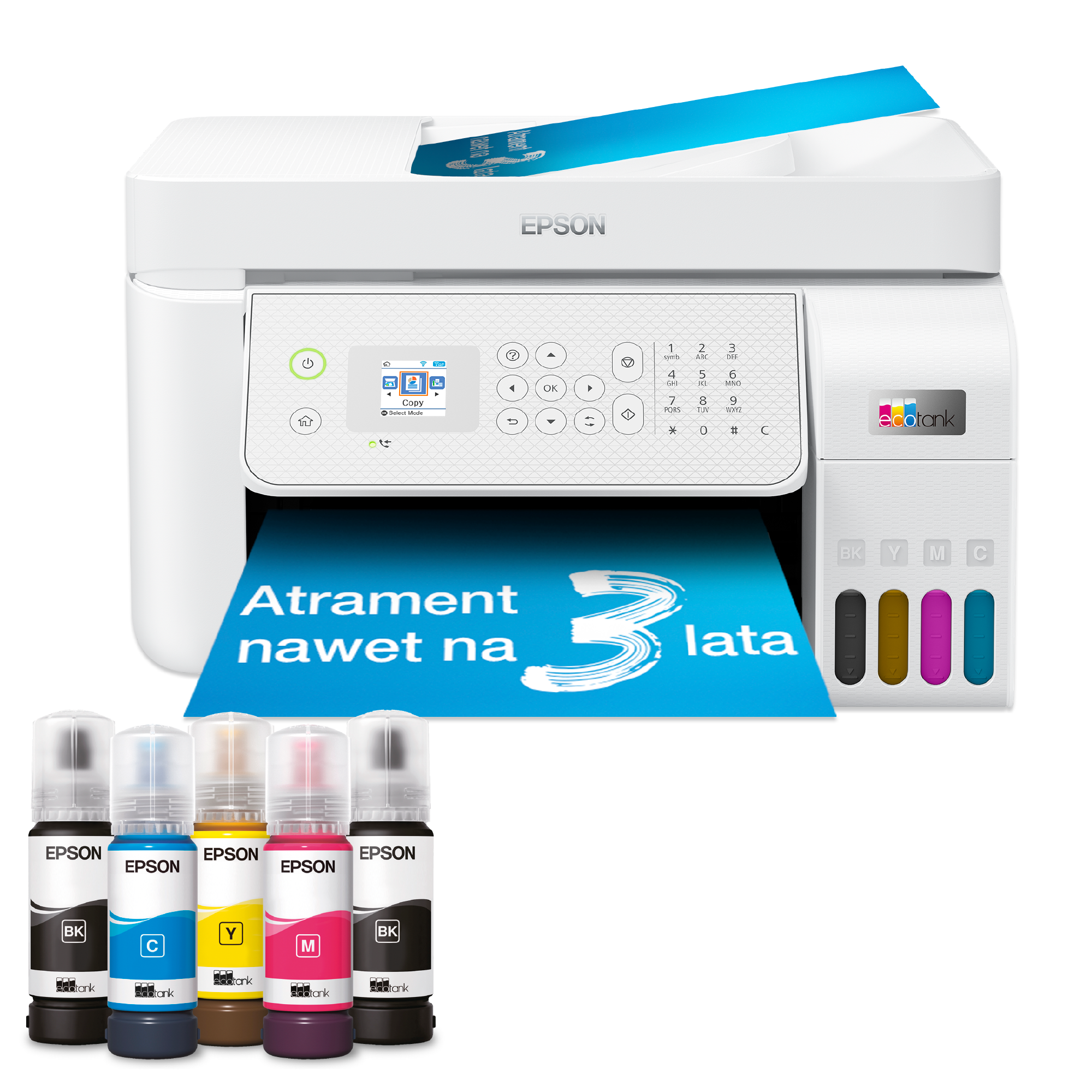 Wielofunkcyjna drukarka A4 EcoTank L5316 z łącznością Wi-Fi i stałym zasilaniem w atrament, z zapasem atramentu nawet na 3 lata w zestawie