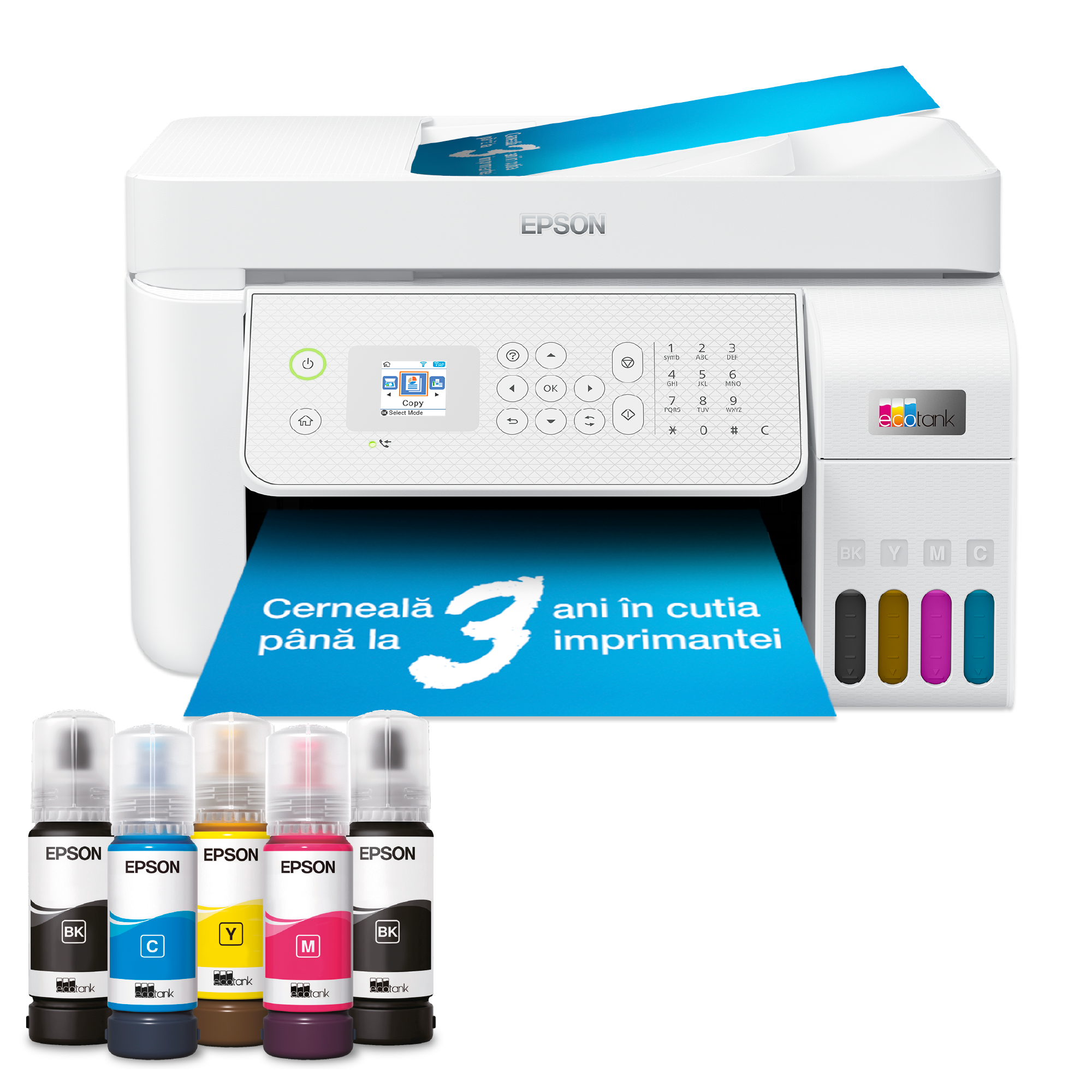 EcoTank L5316 - multifuncțional Wi-Fi A4 cu rezervor de cerneală și cerneală pentru utilizare timp de până la 3 ani inclusă în cutie