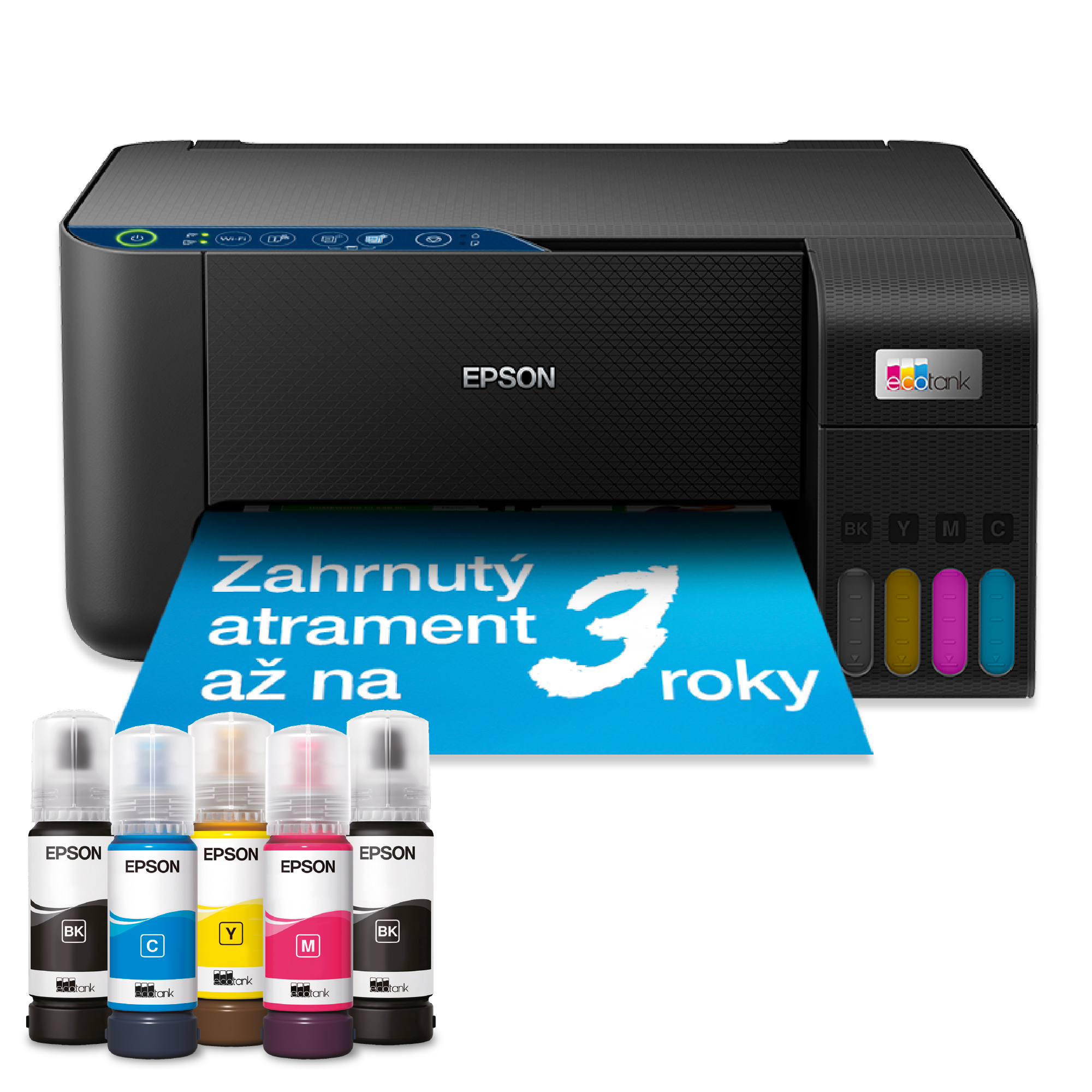 Multifunkčná tlačiareň EcoTank L3271 formátu A4 s Wi-Fi, atramentovým zásobníkom a atramentom až na 3 roky