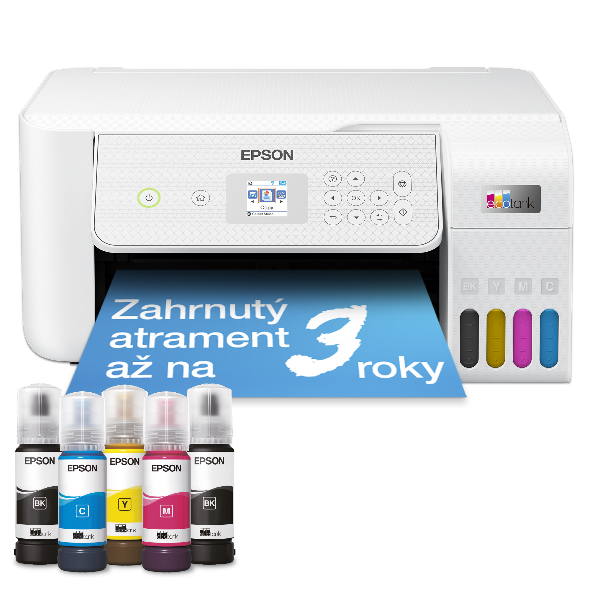 Multifunkčná tlačiareň EcoTank L3286 formátu A4 s Wi-Fi, atramentovým zásobníkom a atramentom až na 3 roky