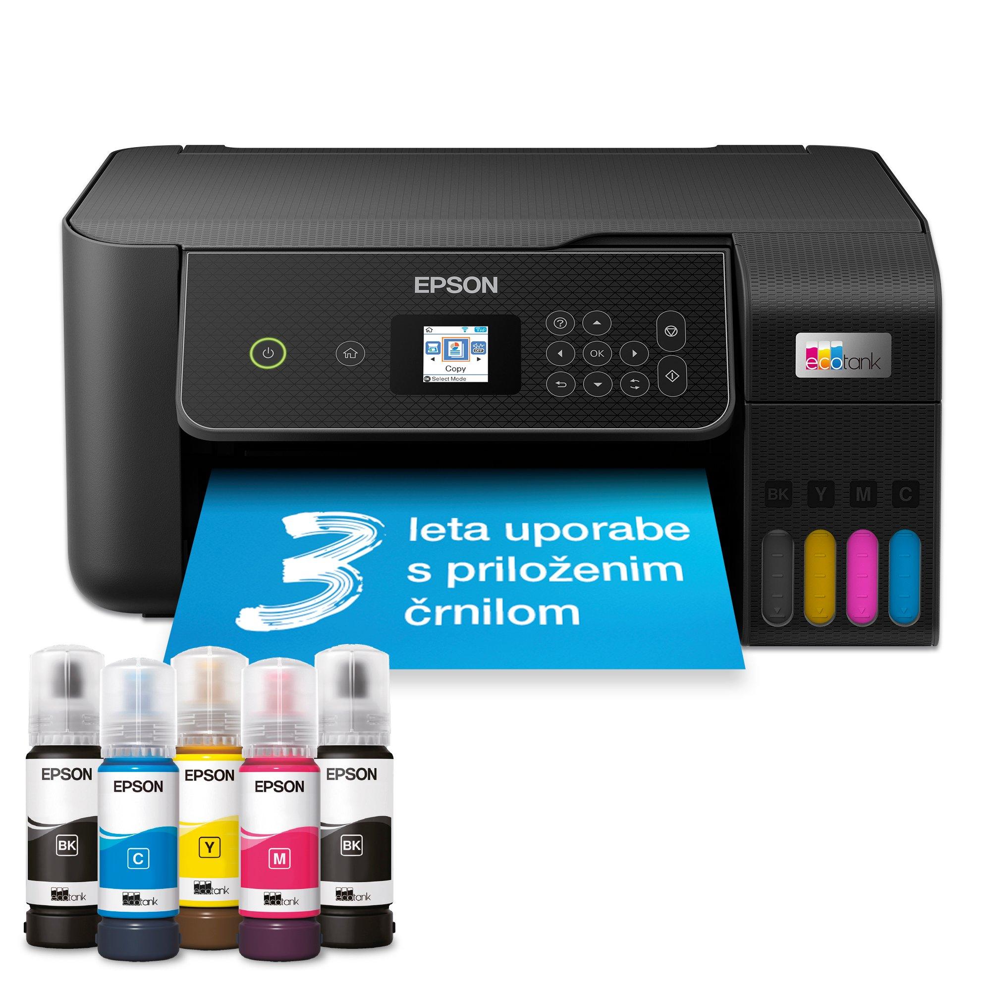 Večnamenski tiskalnik A4 EcoTank L3280 s povezljivostjo Wi-Fi in sistemom posod s črnilom, z vključenim črnilom za do 3 leta uporabe