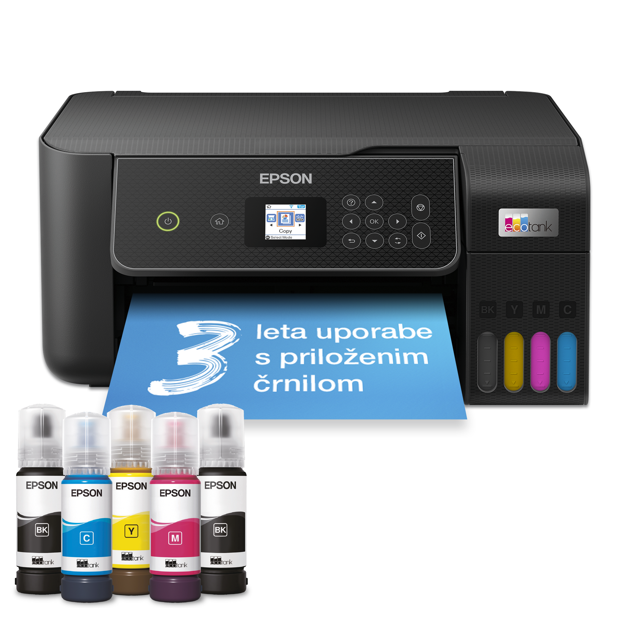 Večnamenski tiskalnik A4 EcoTank L3280 s povezljivostjo Wi-Fi in sistemom posod s črnilom, z vključenim črnilom za do 3 leta uporabe