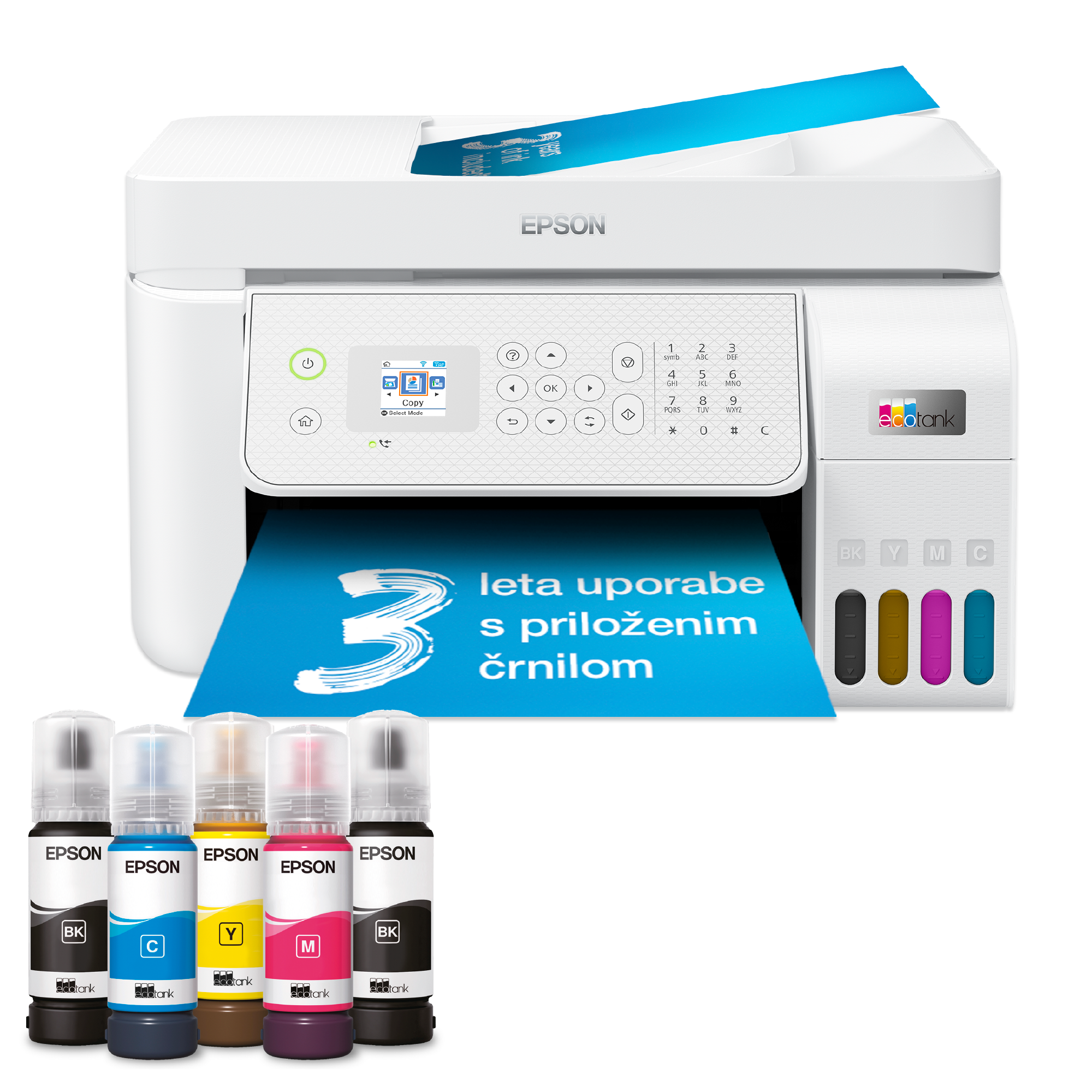 Večnamenski tiskalnik A4 EcoTank L5316 s povezljivostjo Wi-Fi in sistemom posod s črnilom, z vključenim črnilom za do 3 leta