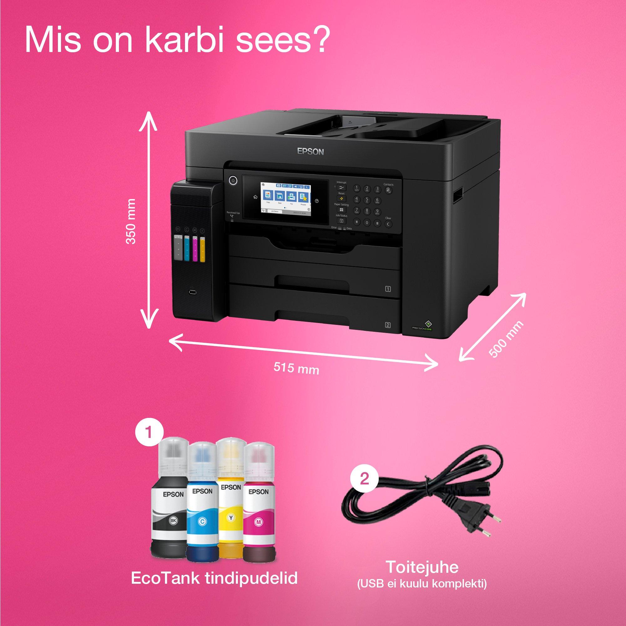 EcoTank L15150 A3+ multifunktsionaalne Wi-Fi tindimahutiga printer koos faksiga whats in the box