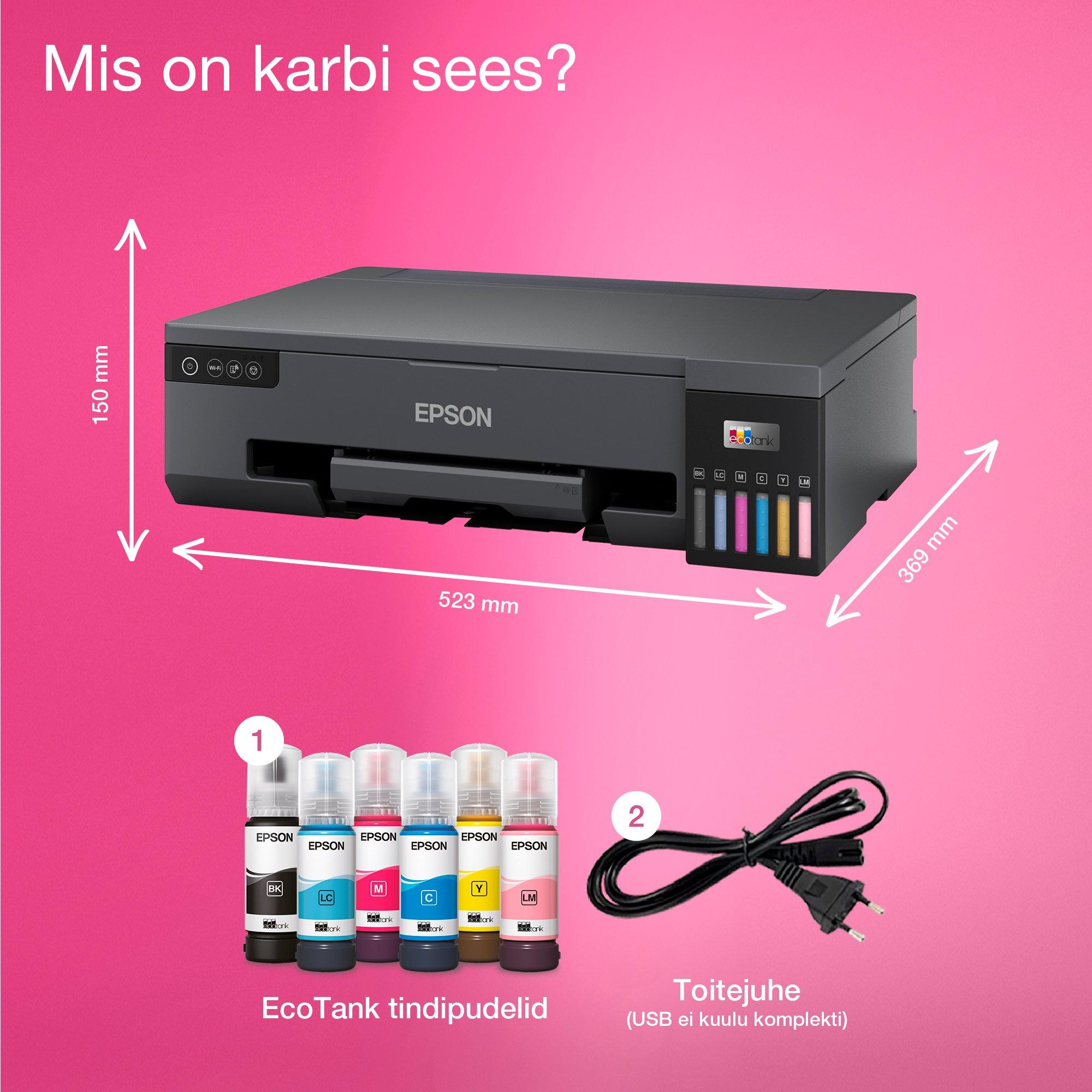 EcoTank L18050 A3+ Wi-Fi tindimahutiga fotoprinter whats in the box