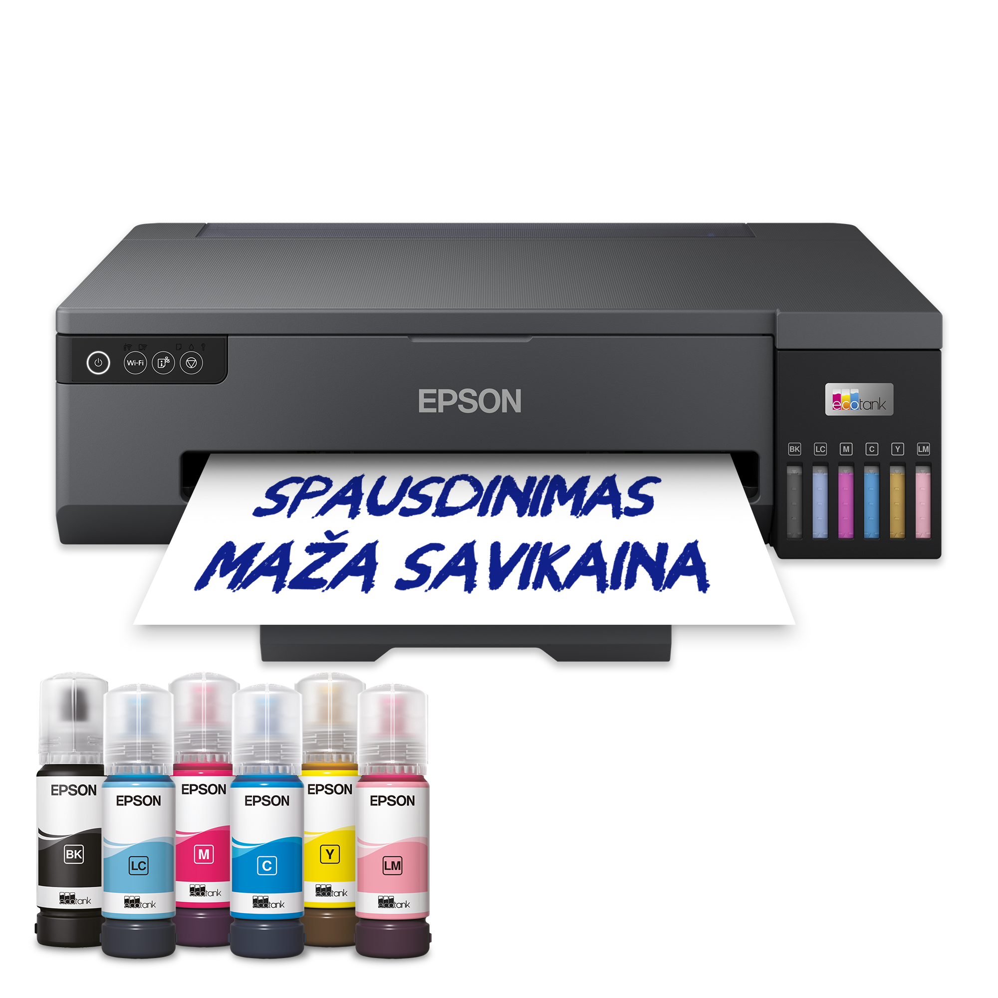 „EcoTank L18050“ A3+ nuotraukų spausdintuvas su „Wi-Fi“ ir rašalo talpykla