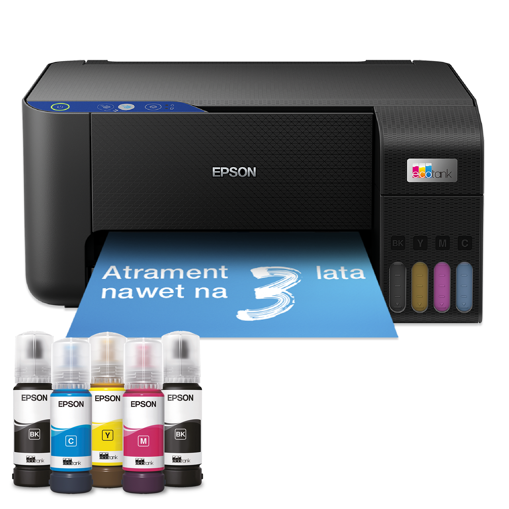 Wielofunkcyjna drukarka EcoTank L3211 ze stałym zasilaniem w atrament z zapasem atramentu nawet na 3 lata w zestawie