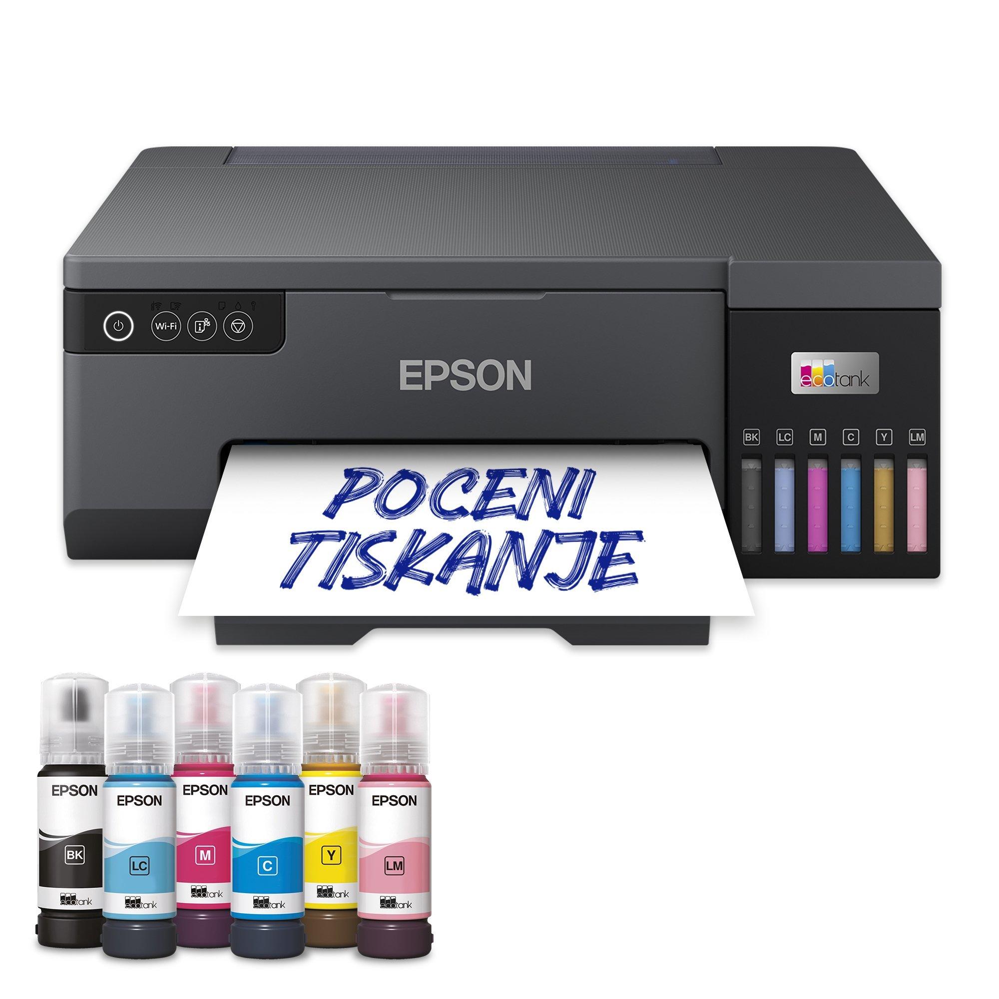 Tiskalnik fotografij A4 EcoTank L8050 s posodo s črnilom in povezljivostjo Wi-Fi