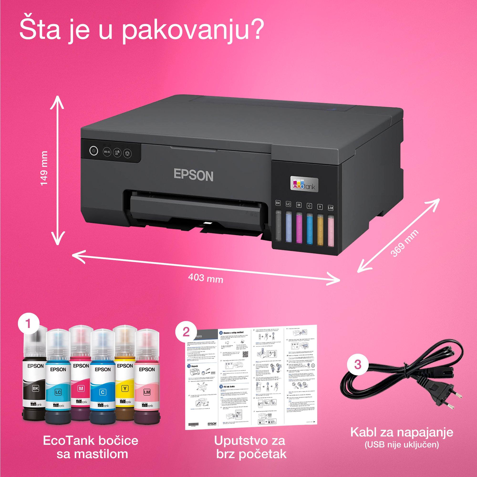 Epson EcoTank L8050 A4 Wi-Fi Inkjet Foto Štampač