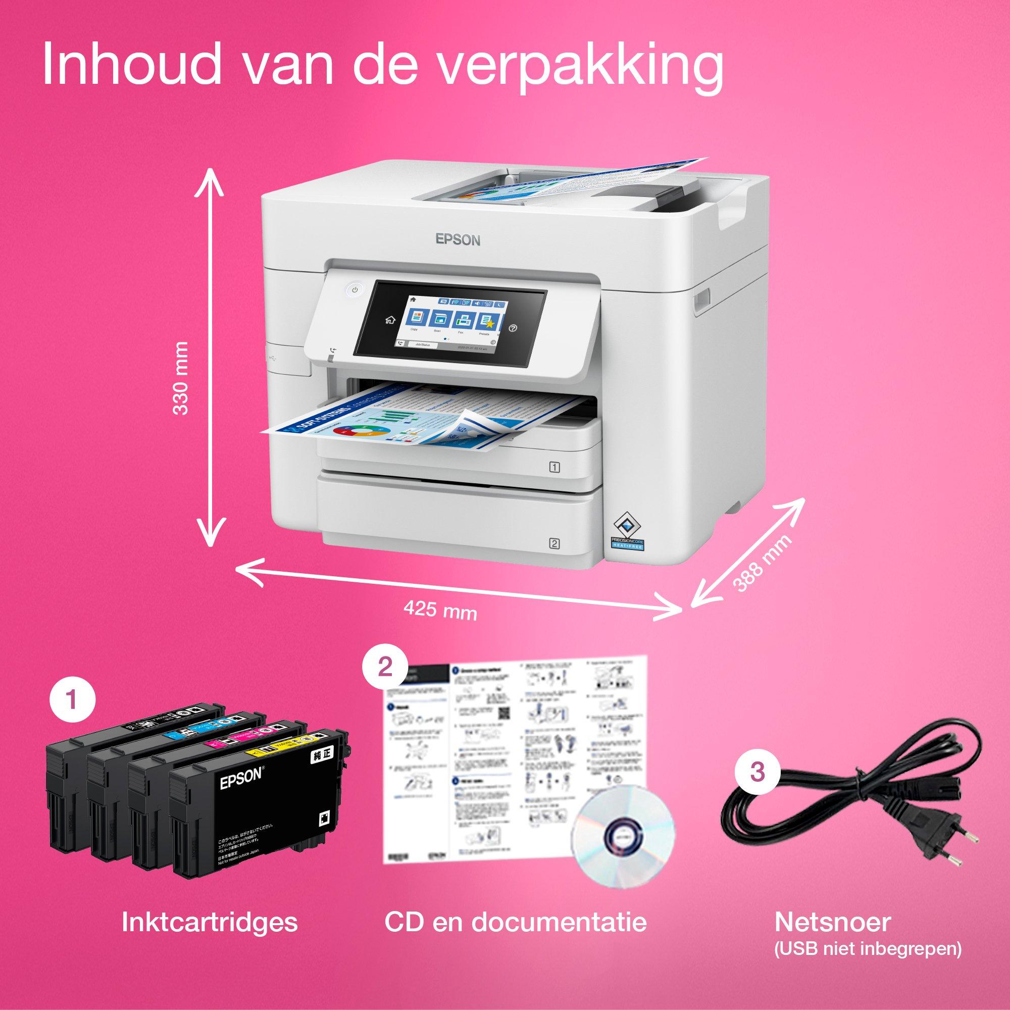 WorkForce Pro WF-C4810DTWF Printer whats in the box