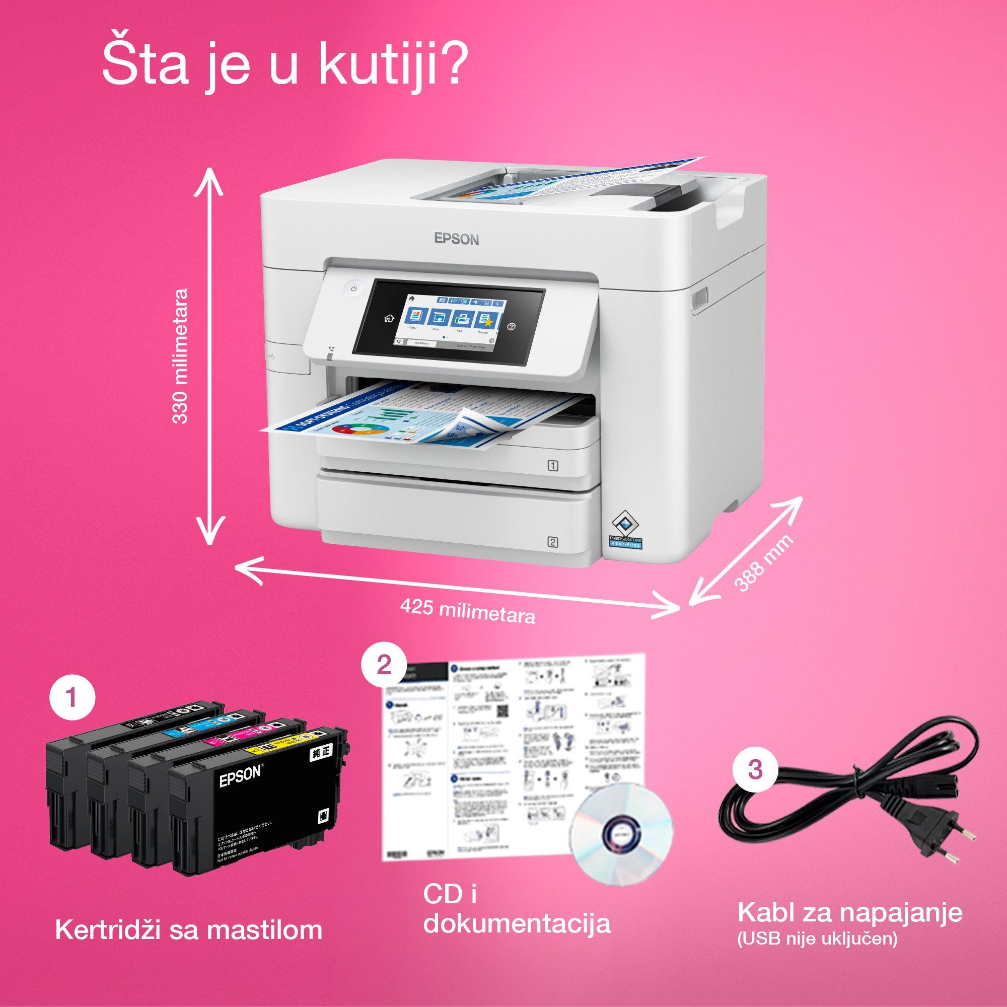 WorkForce Pro WF-C4810DTWF Printer whats in the box