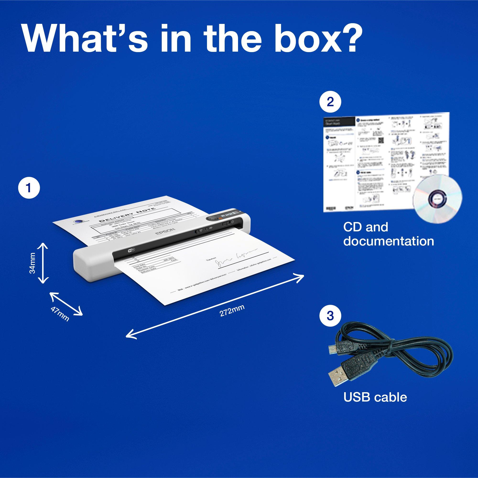 Epson WorkForce DS-80W whats in the box
