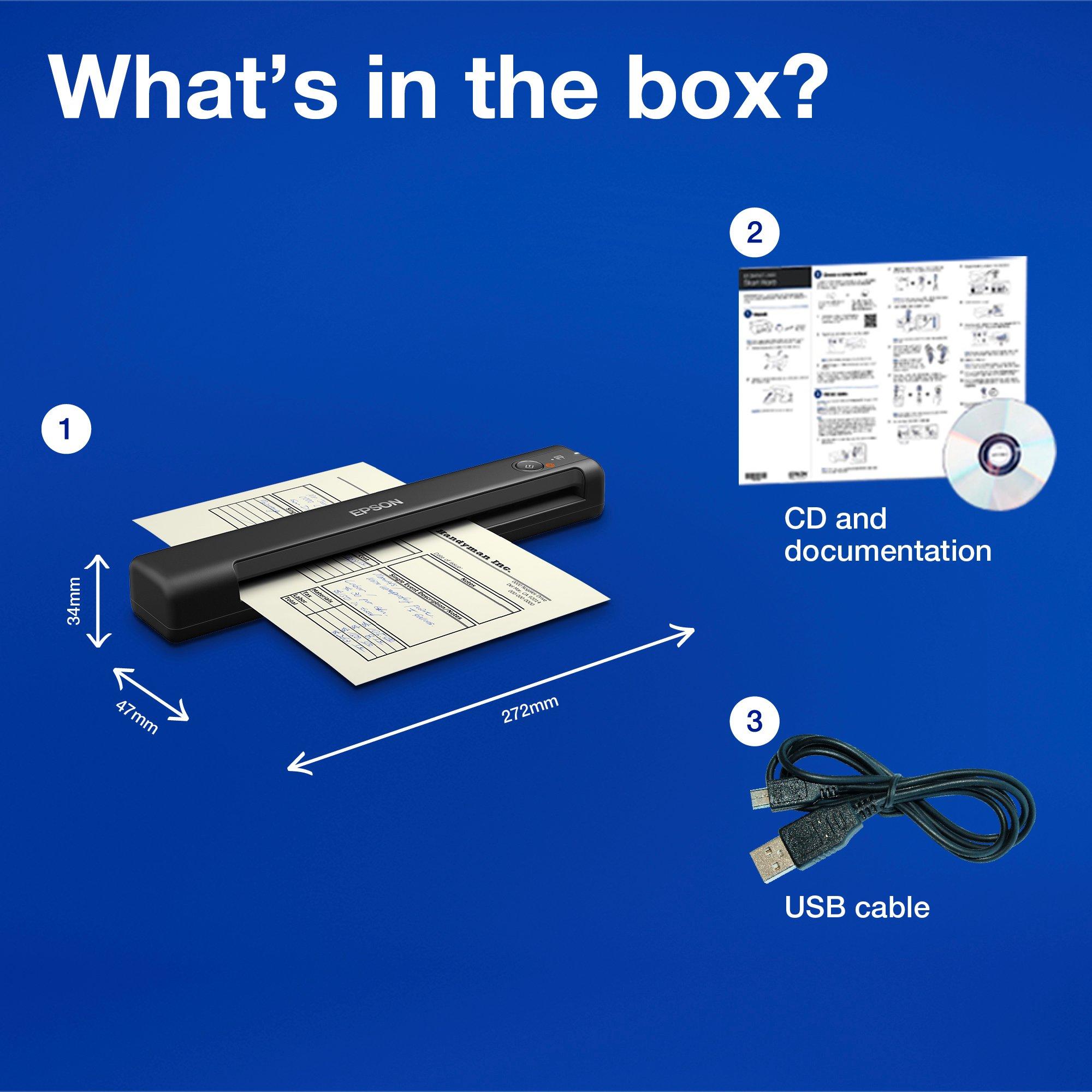 Epson Workforce ES-50 whats in the box