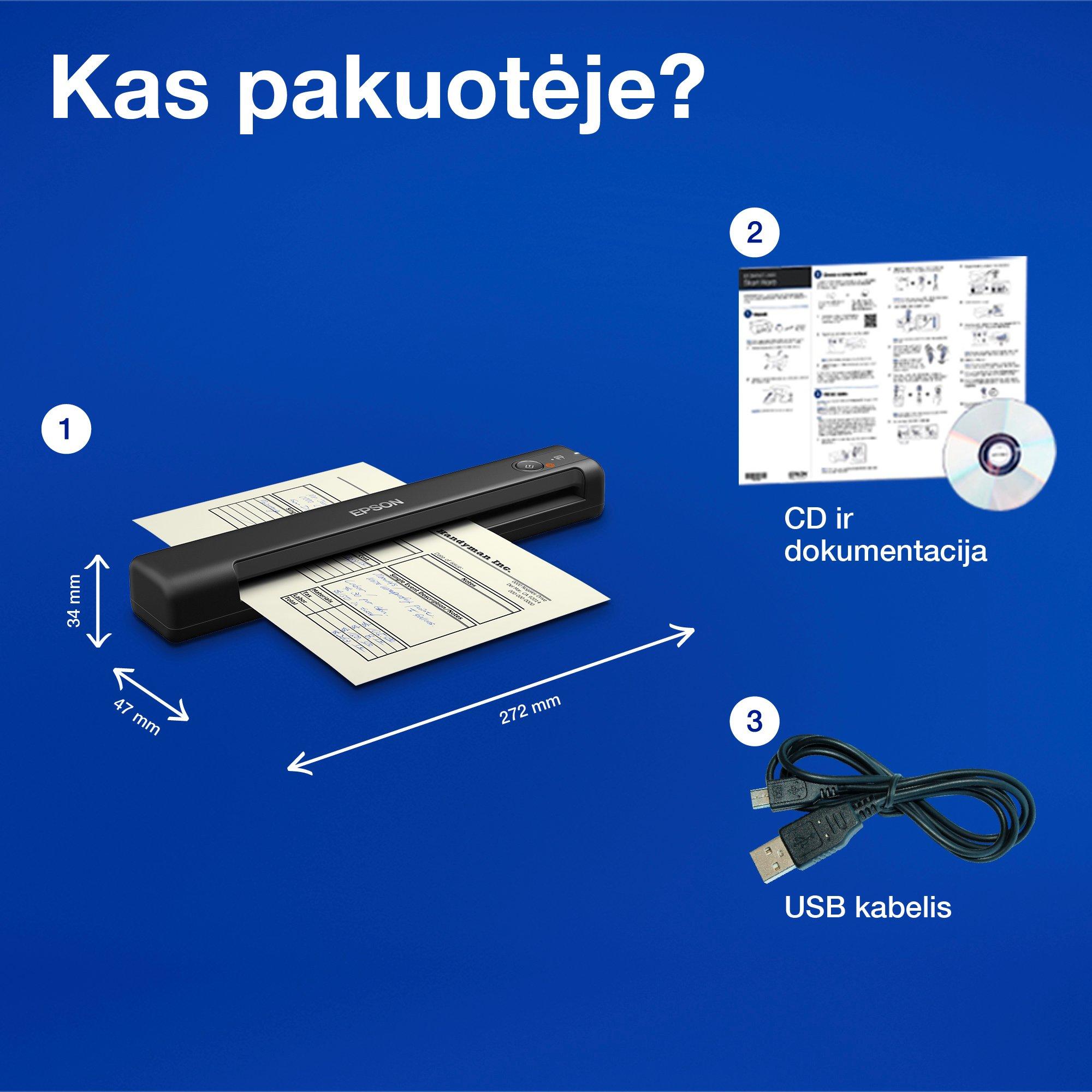 Epson Workforce ES-50 whats in the box