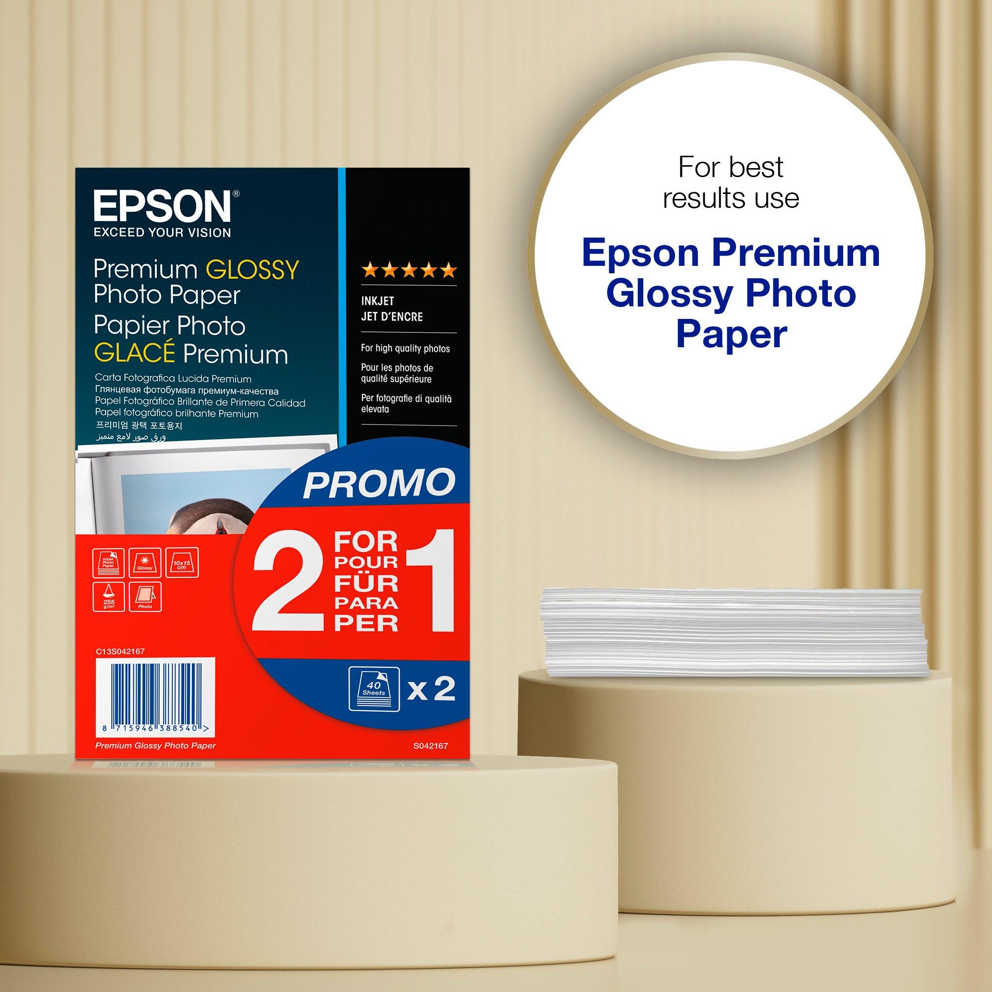 Epson Premium Glossy Photo Paper (100 x 150mm), 255gsm, 80 sheets