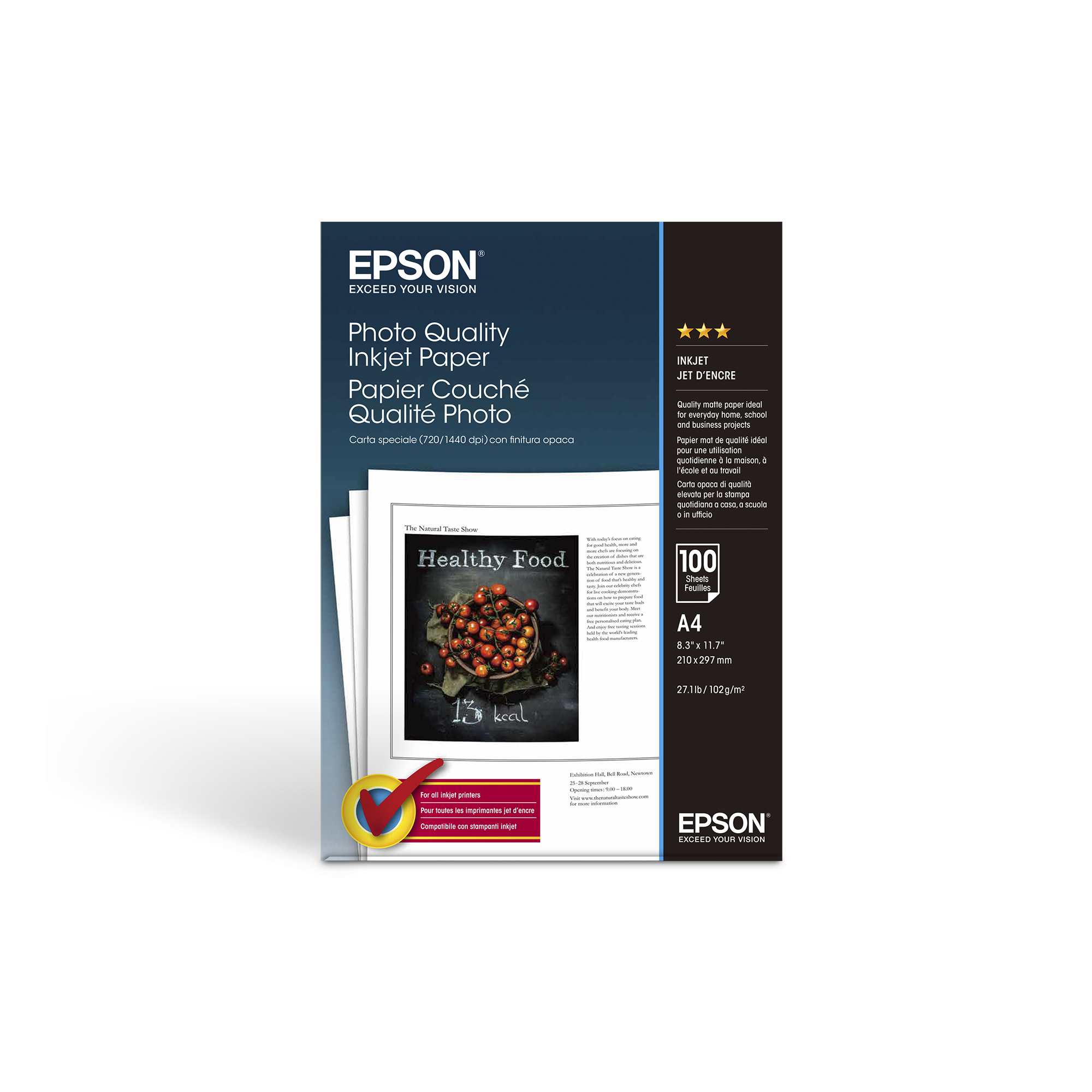 Epson A4 Photo Quality Inkjet Paper 102gsm, 100 sheets | Paper and ...