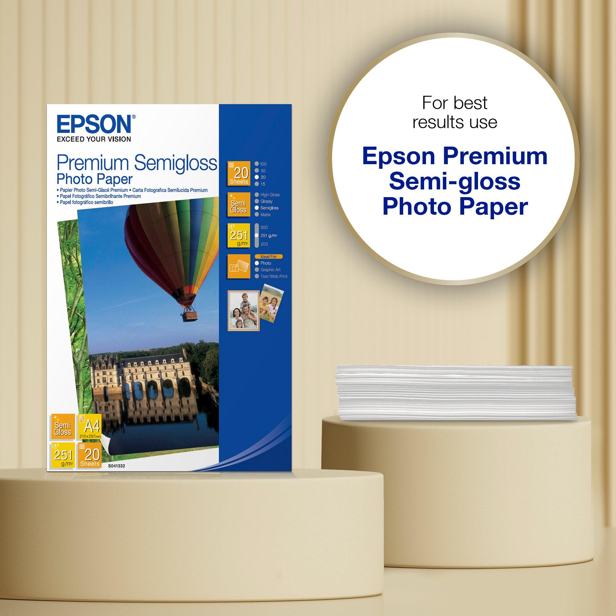 Epson A4 Premium Semigloss Photo Paper 251gsm, 20 sheets | Paper