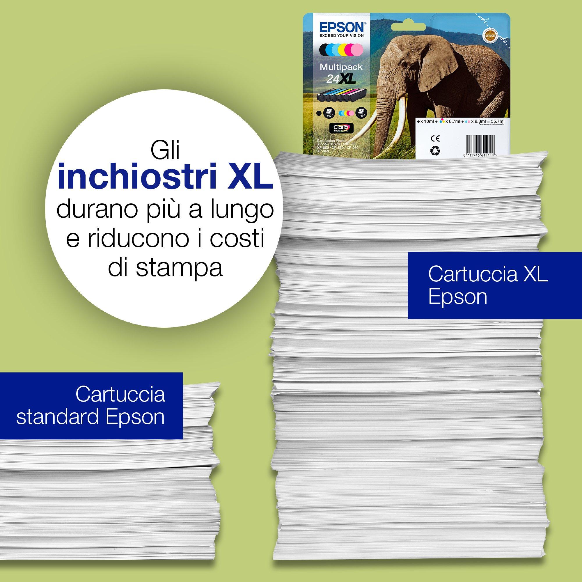 Multipack 6 colori EasyMail Claria Photo HD Elefante 24