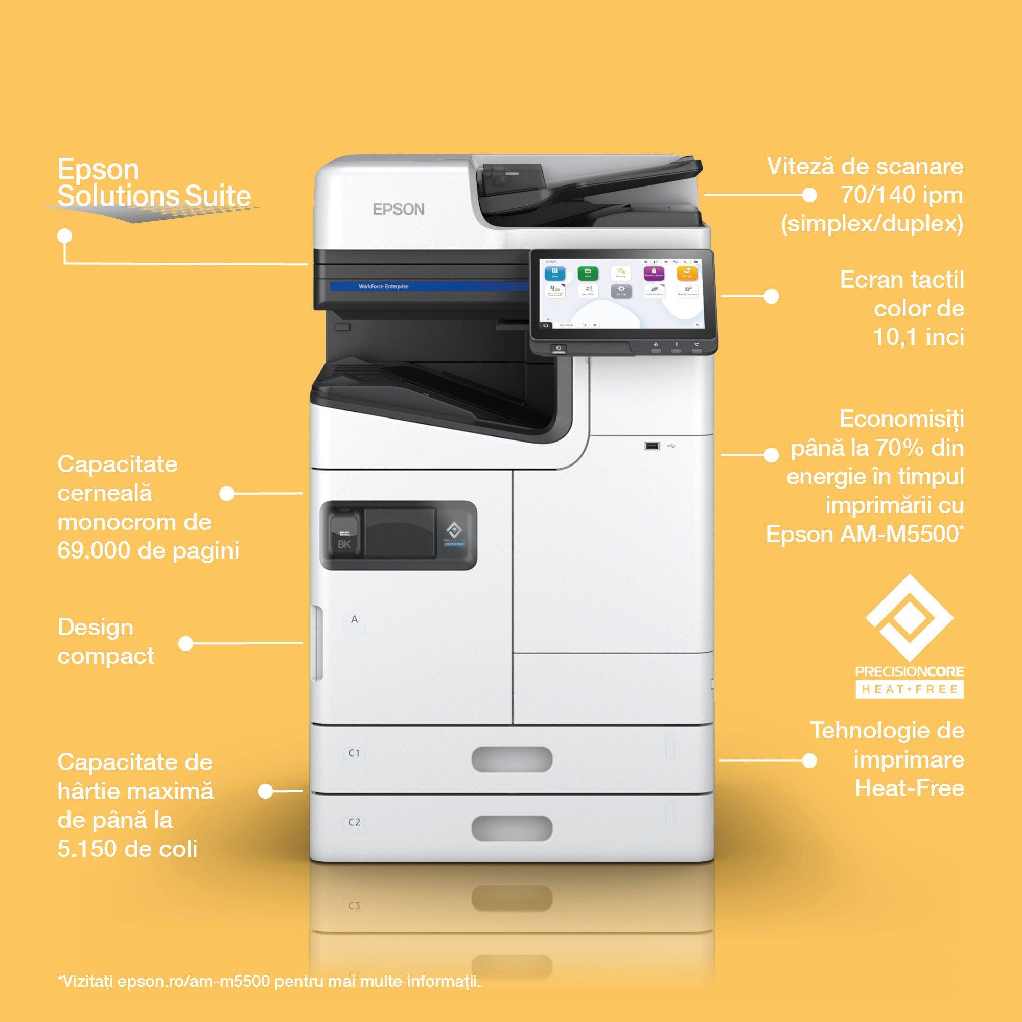 WorkForce Enterprise AM-M5500 A3 monocrom, compact, cu consum