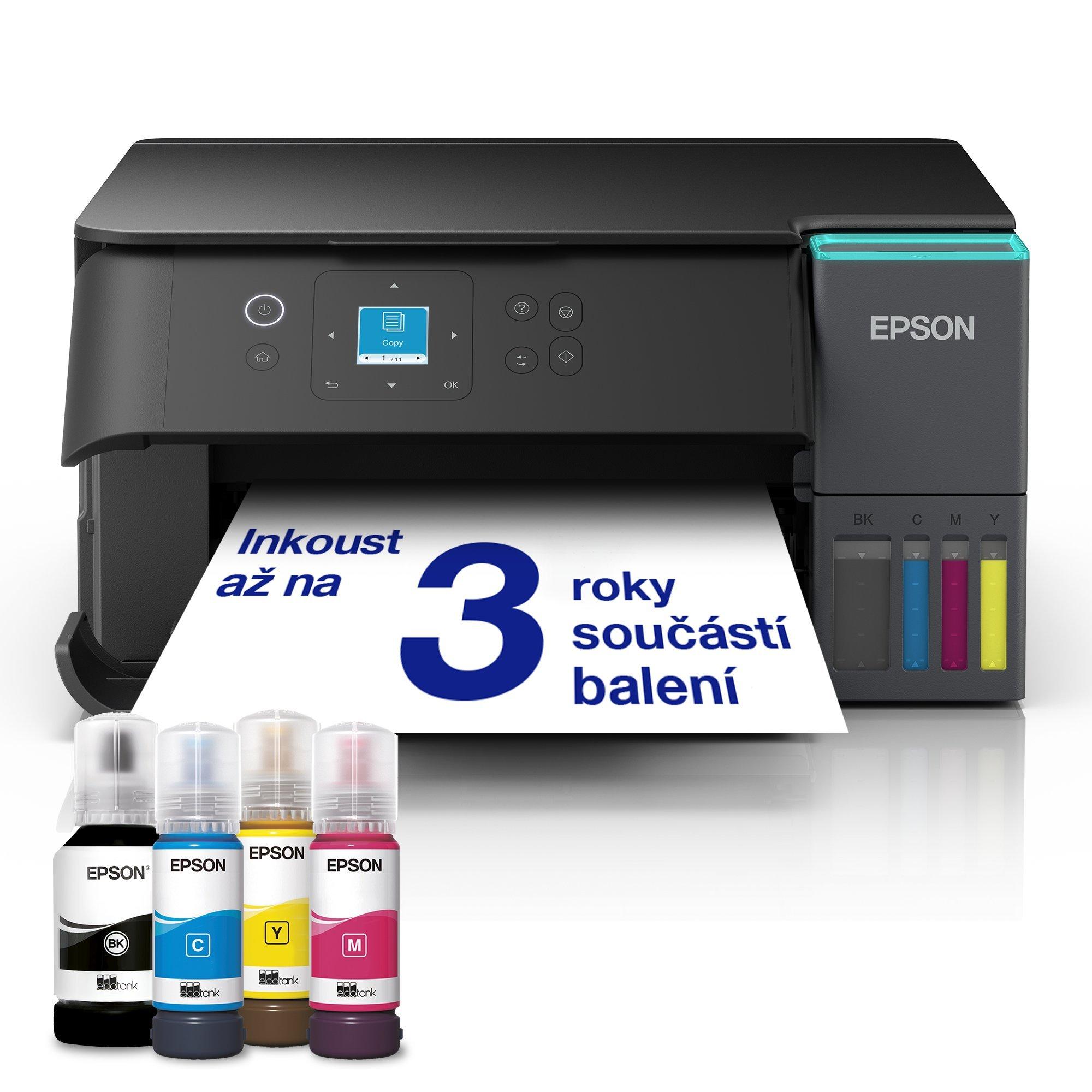 EcoTank L4360 multifunkční tiskárna A4 s inkoustovou nádržkou, Wi-Fi a AirPrint, s funkcí skenování, kopírování a oboustranného tisku, včetně inkoustu až na 3 roky