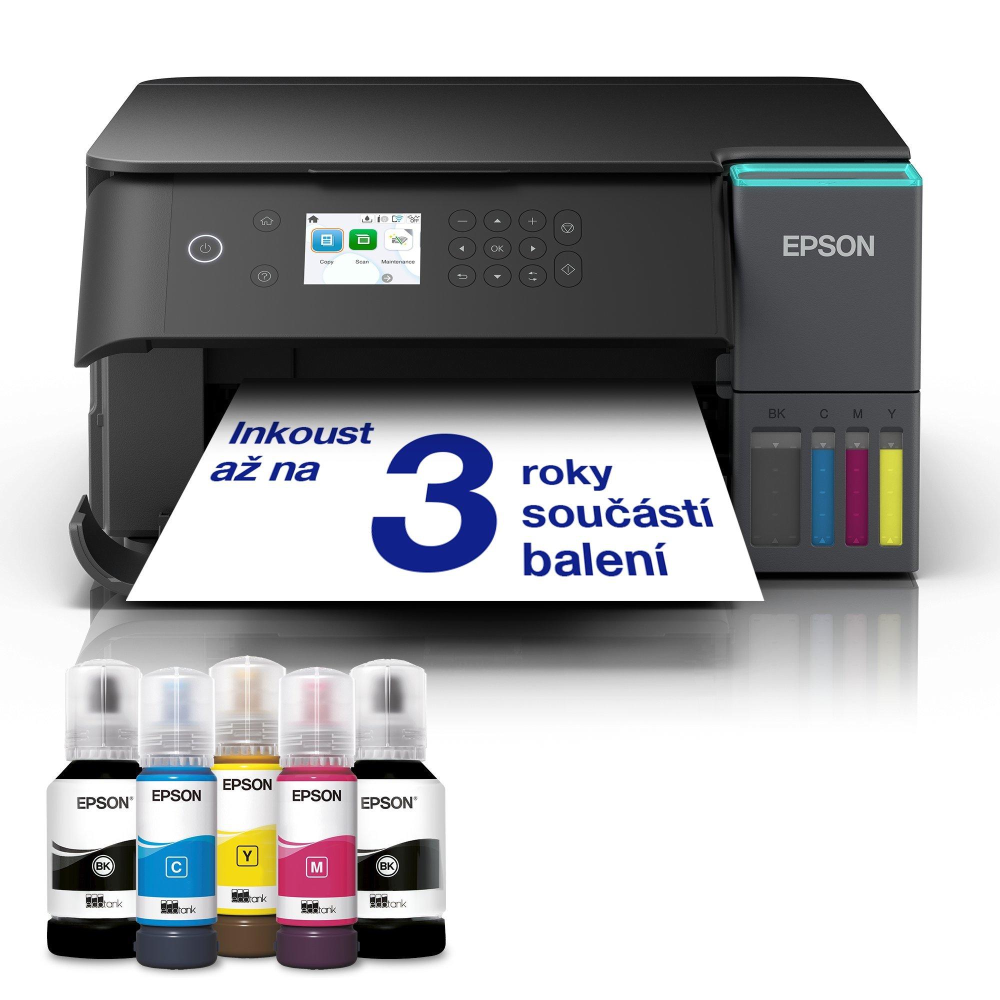 EcoTank L6360 multifunkční tiskárna A4 s inkoustovou nádržkou, Wi-Fi a AirPrint, s funkcí skenování, kopírování a oboustranného tisku, včetně inkoustu až na 3 roky