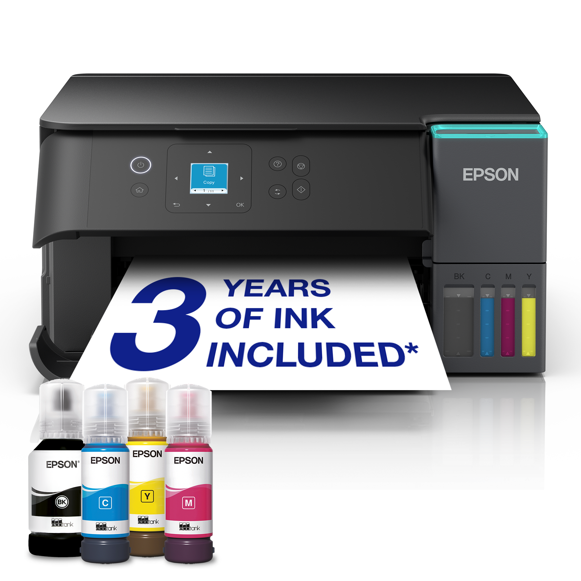 EcoTank L4360 A4 Multifunction Wi-Fi & AirPrint Ink Tank Printer with Scan, Copy & Double-Sided Printing, Up To 3 Years Of Ink Included