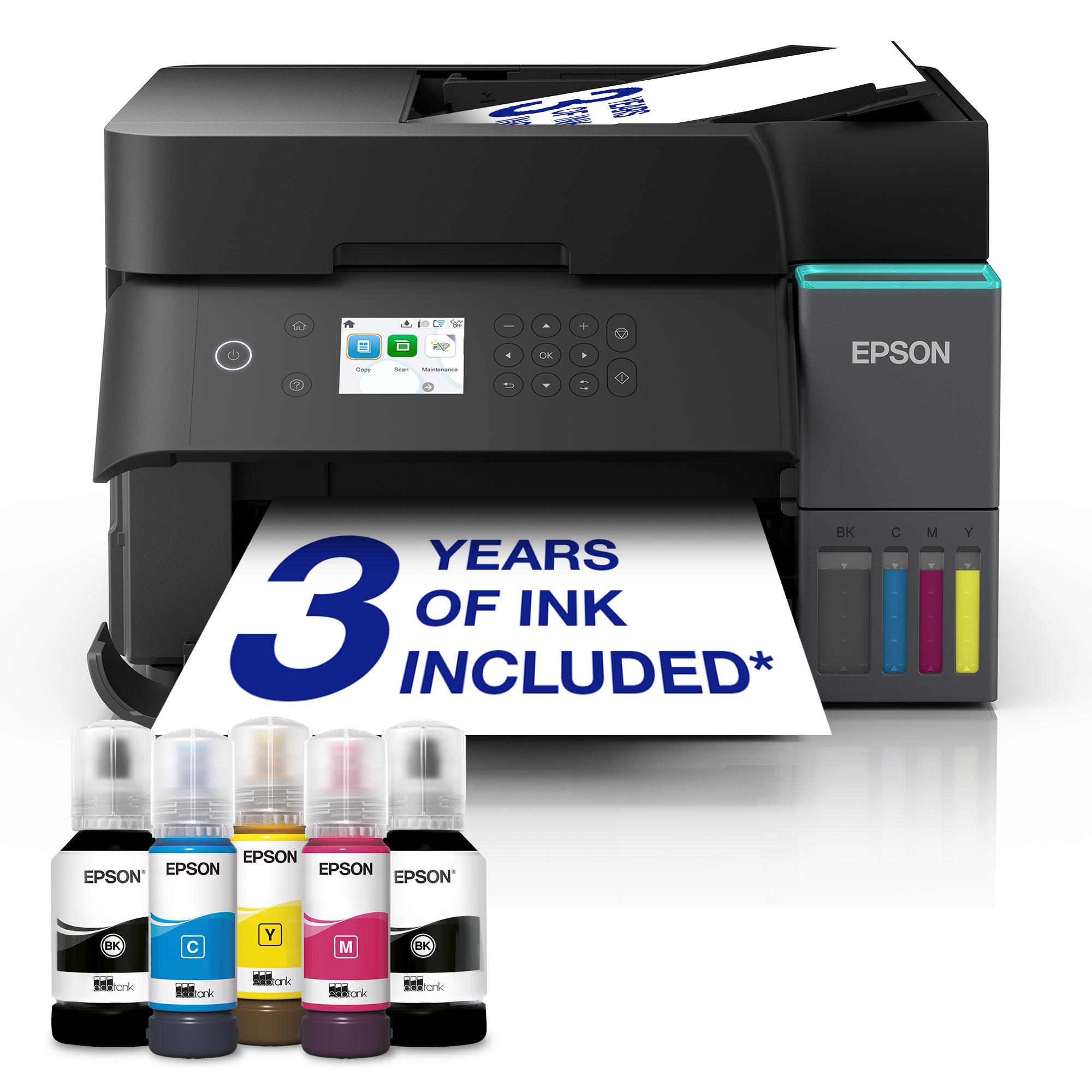 EcoTank L6370 A4 Multifunction Wi-Fi & AirPrint Ink Tank Printer with ADF, Double-sided Print, Scan & Copy, Up To 3 Years Of Ink Included