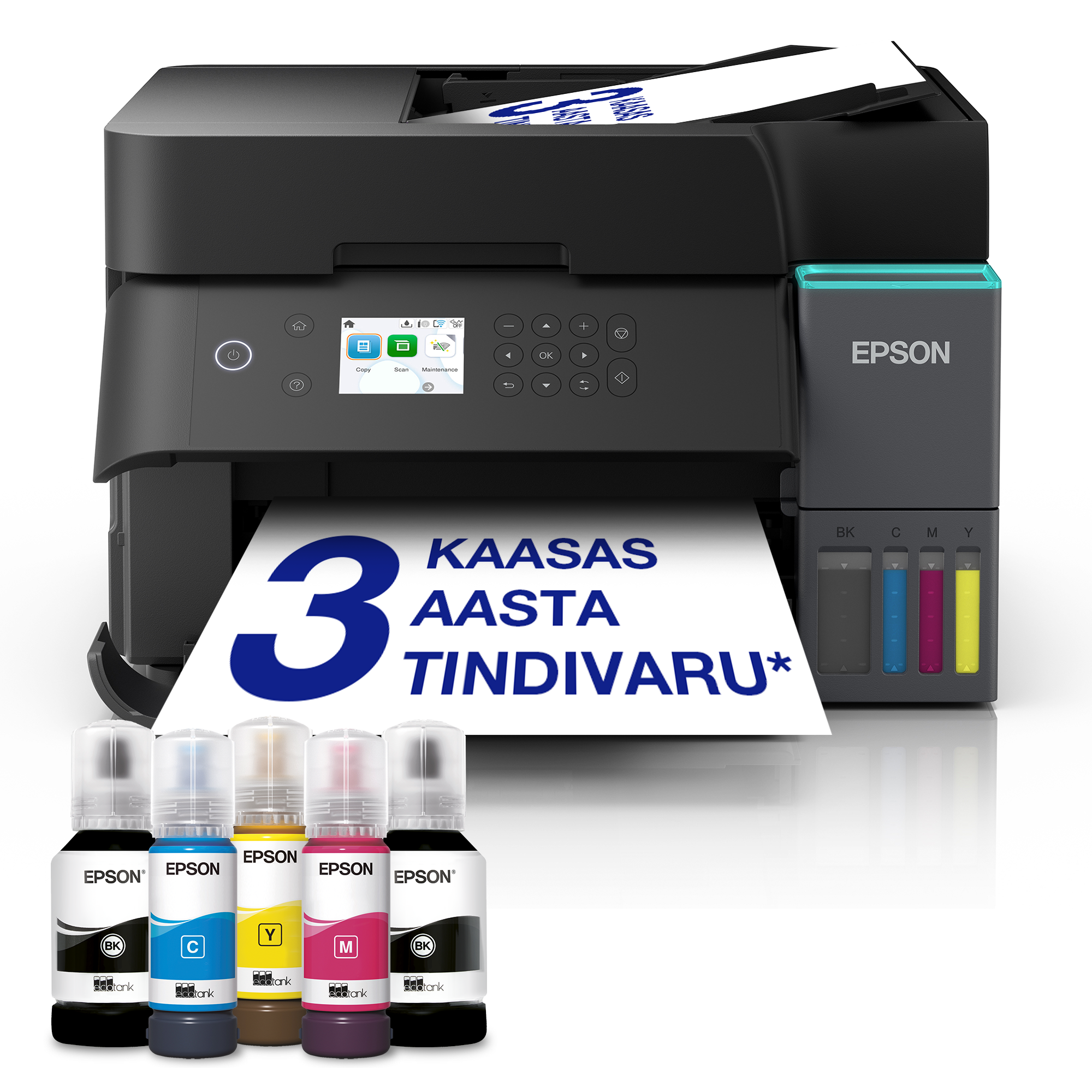 EcoTank L6370 A4 multifunktsionaalne Wi-Fi ja AirPrinti tindimahutiga printer, lisaks automaatne dokumendisöötur, kahepoolne printimine, skannimine ja kopeerimine, kuni 3 aastat tinti kaasas