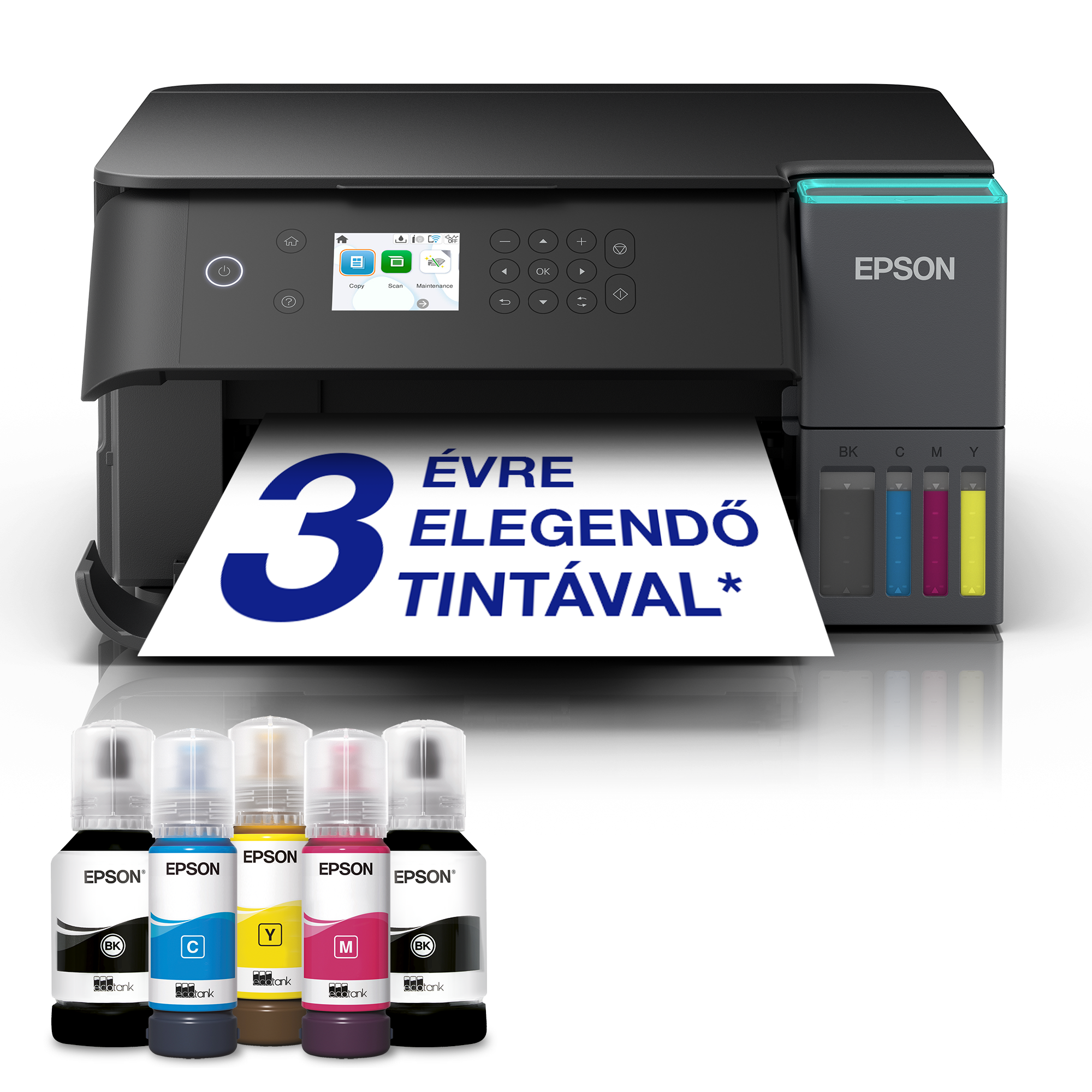 EcoTank L6360 többfunkciós, Wi-Fi-s, AirPrint-funkciós, tintatartályos, A4-es nyomtató, szkenneléssel, másolással és kétoldalas nyomtatással, valamint akár 3 évre elegendő tintával