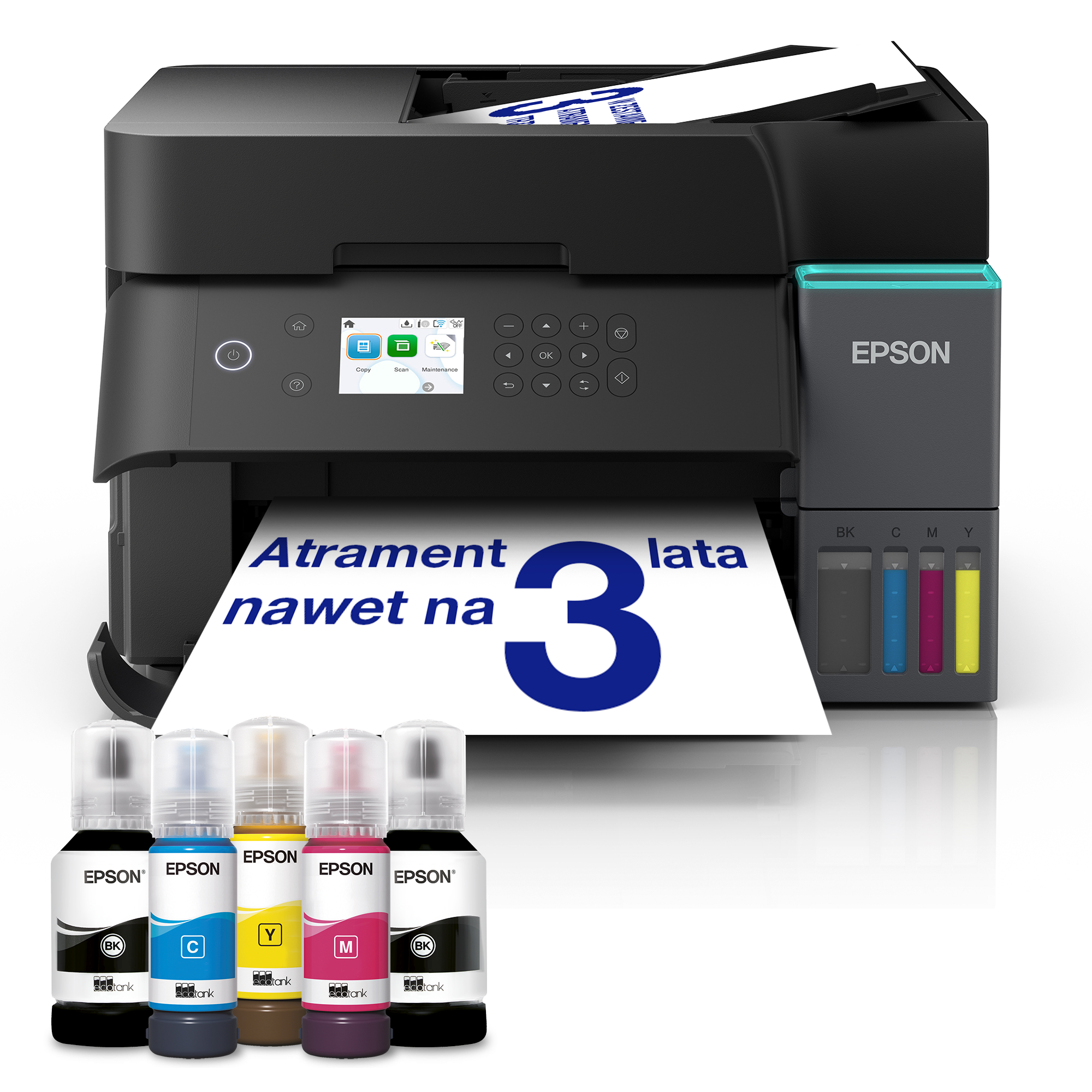 EcoTank L6370 – wielofunkcyjna drukarka A4 z Wi-Fi, stałym zasilaniem w atrament, AirPrint, drukowaniem dwustronnym, skanowaniem, kopiowaniem i zapasem atramentu do 3 lat w zestawie