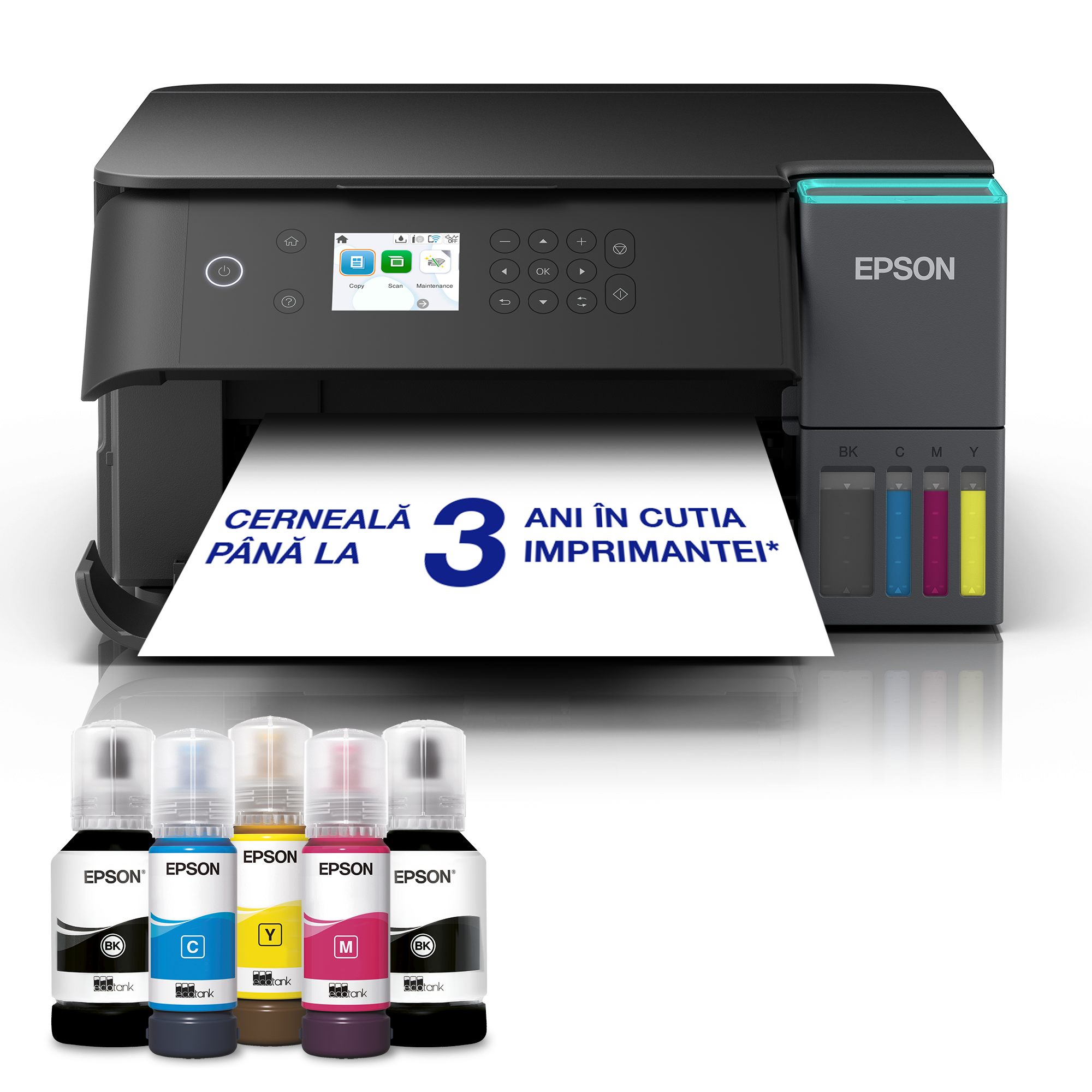 EcoTank L6360 - Multifuncțional A4 cu Wi-Fi și imprimantă cu rezervor de cerneală AirPrint, funcții de scanare, copiere și imprimare față-verso, cu cerneală inclusă pentru până la 3 ani