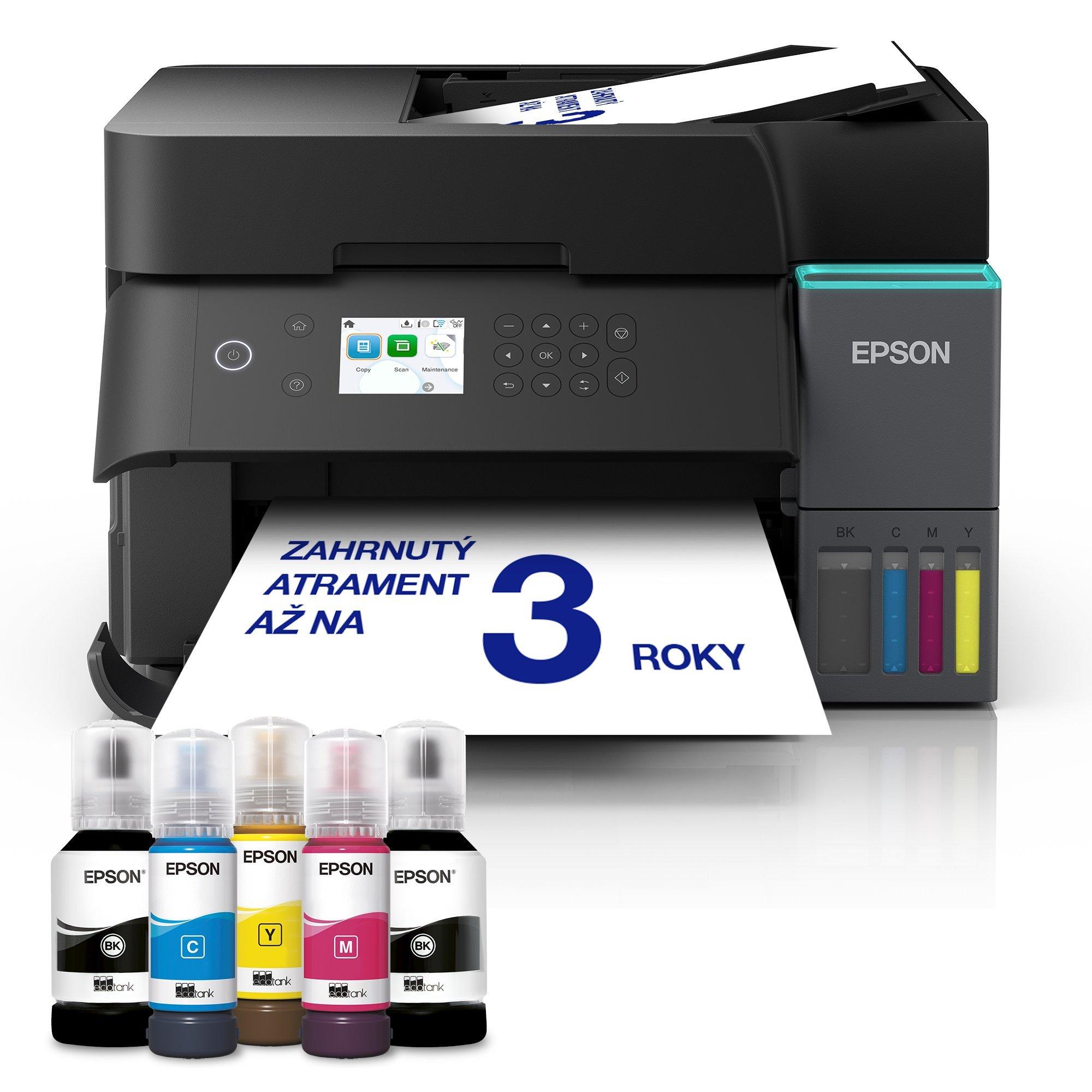 Multifunkčná tlačiareň EcoTank L6370 formátu A4 s Wi-Fi a AirPrint, ADF, obojstrannou tlačou, funkciou skenovania a kopírovania, atramentovým zásobníkom a atramentom až na 3 roky