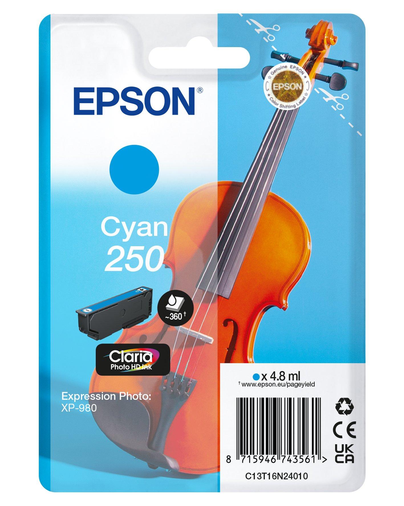 Singlepack Cyan 250 Violin Claria Photo HD Ink