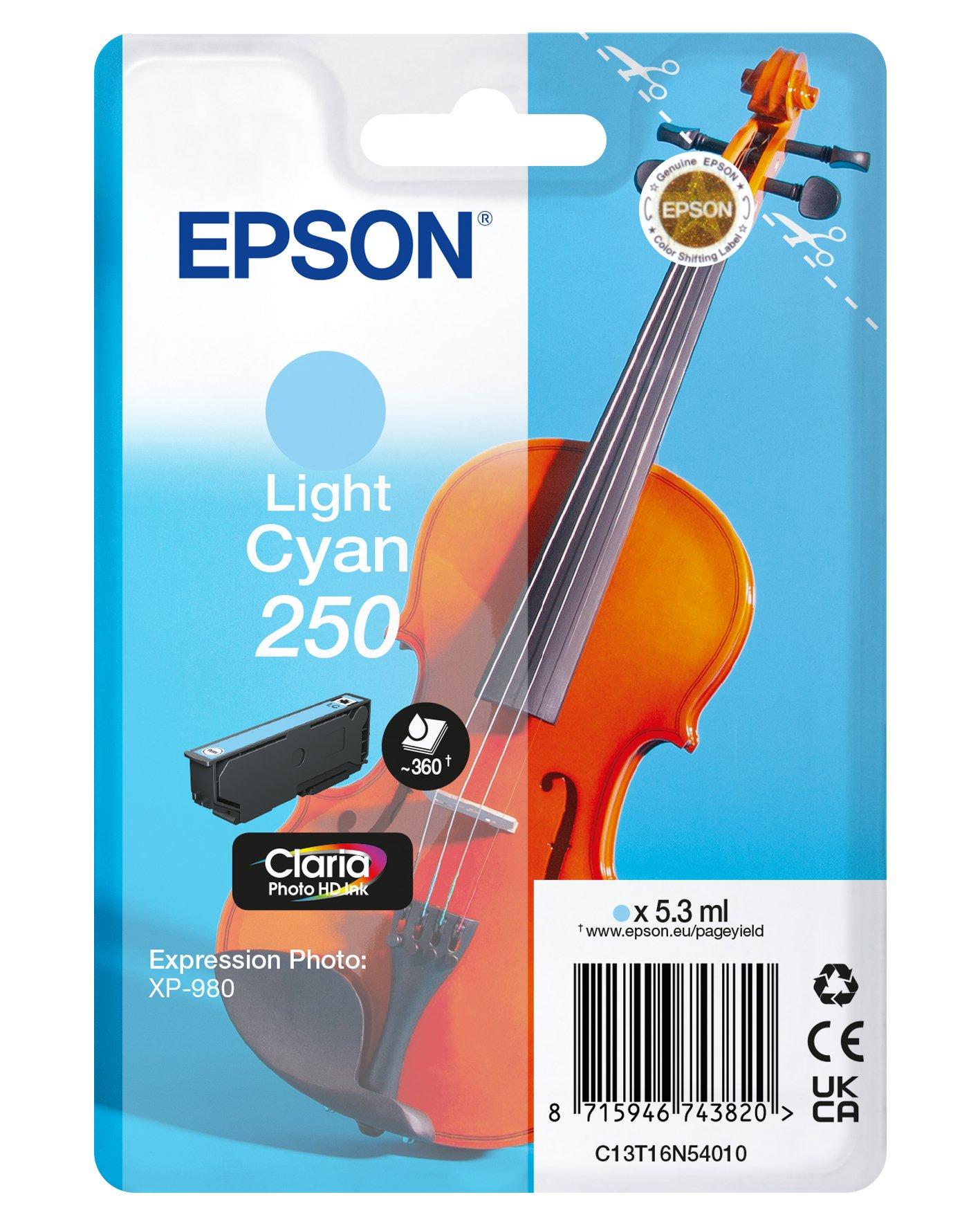 Singlepack Light Cyan 250 Violin Claria Photo HD Ink