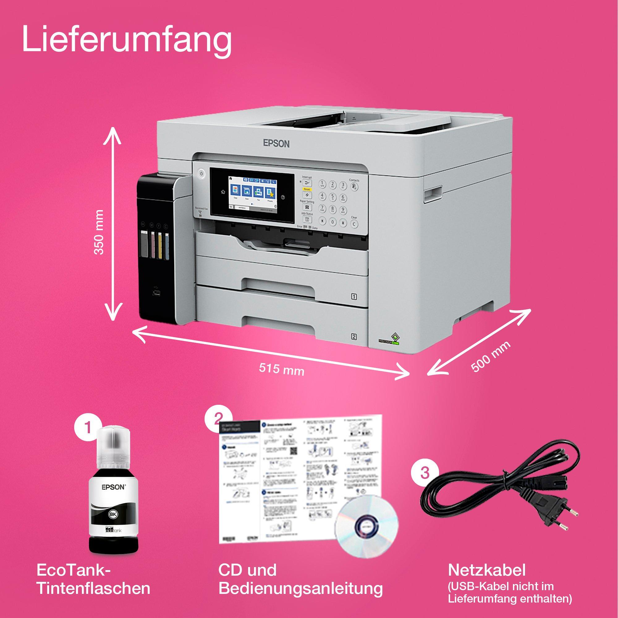 EcoTank Pro ET-M16685 A3+-Multifunktions Wi-Fi-Tintentankdrucker mit PCL-Unterstützung whats in the box