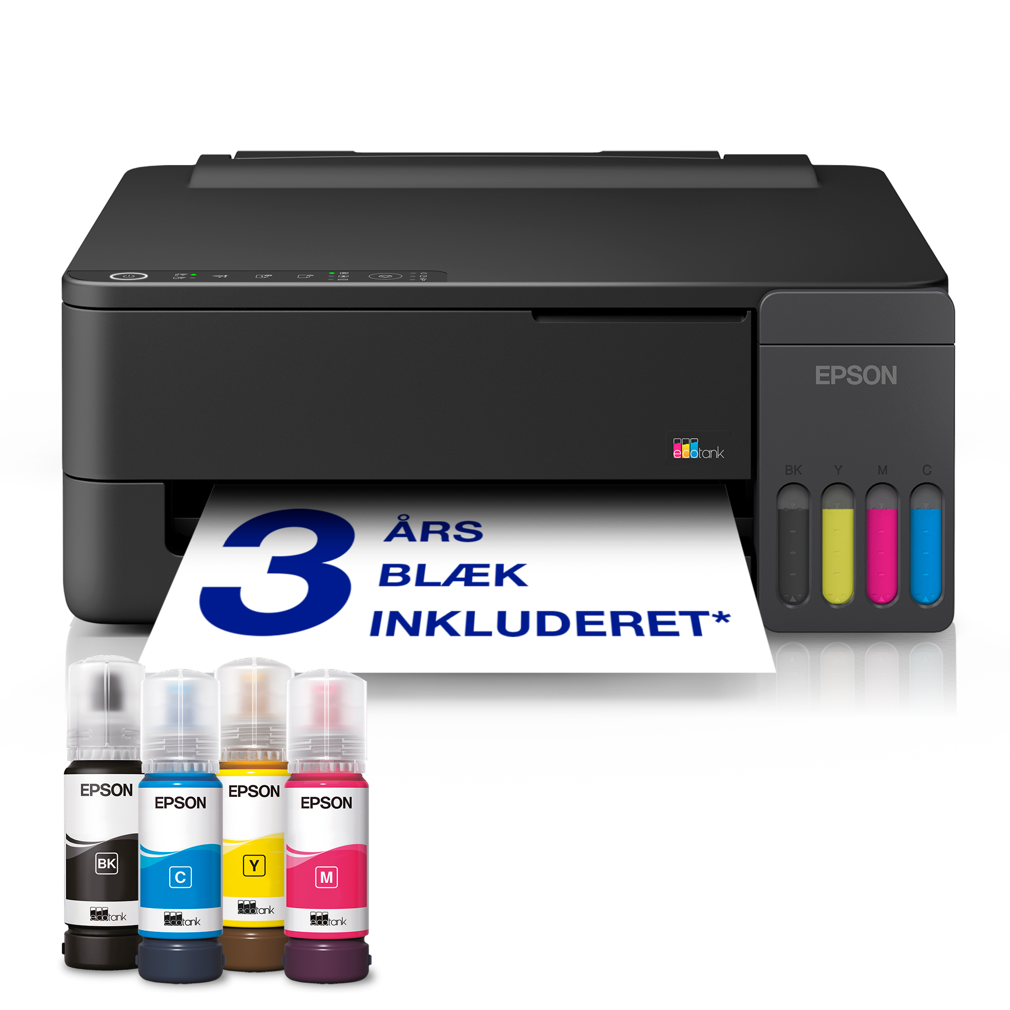 EcoTank ET-1910 A4 Wi-Fi & AirPrint-printer med blækbeholder inklusive blæk til ca. 3 års forbrug