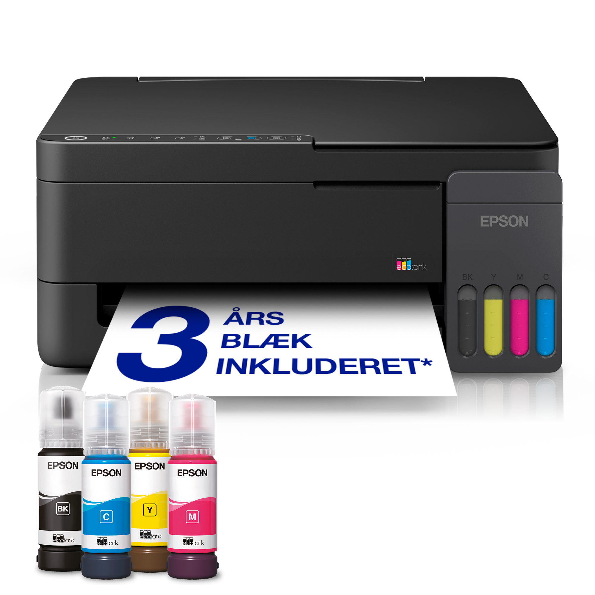EcoTank ET-2916 A4 Wi-Fi & AirPrint-multifunktionsprinter med blækbeholder, inkl. blæk til ca. 3 års forbrug