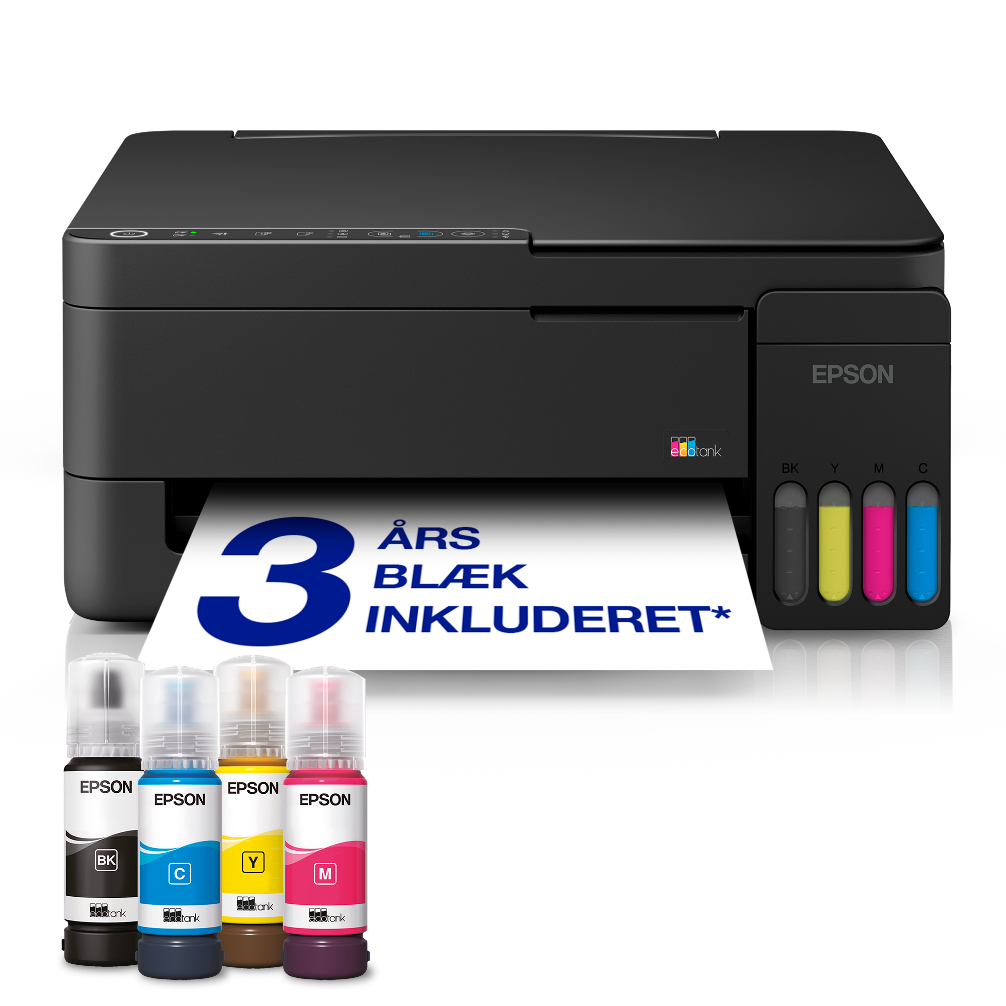 EcoTank ET-2911 A4 Wi-Fi & AirPrint-multifunktionsprinter med blækbeholder, inkl. blæk til ca. 3 års forbrug