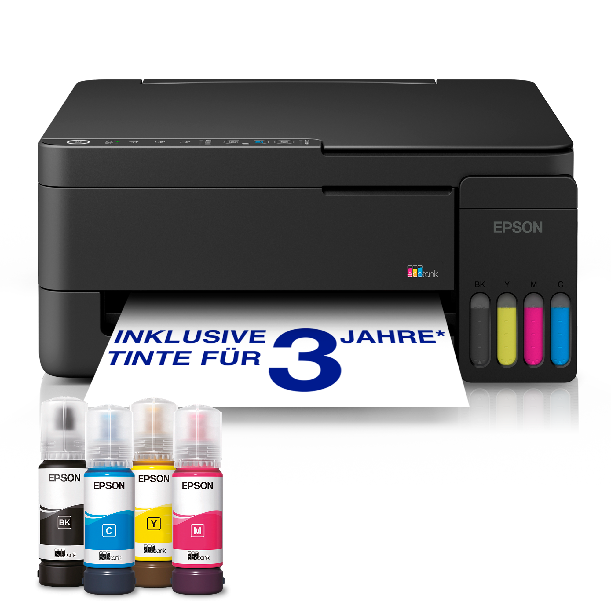 EcoTank ET-2911 A4-Multifunktions-Wi-Fi- und AirPrint-Tintentankdrucker, mit einem im Lieferumfang enthaltenen Vorrat an Tinte für bis zu 3 Jahre