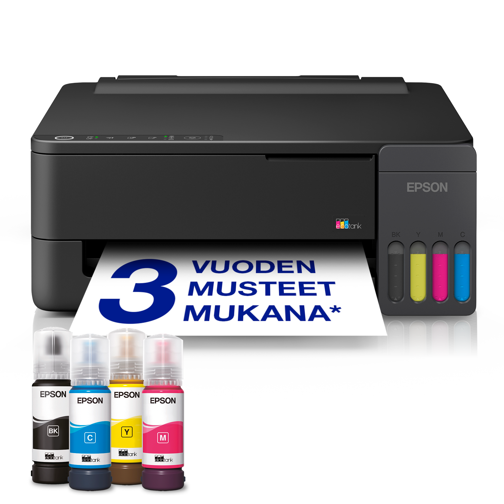 EcoTank ET-1910 A4 -mustesäiliötulostin Wi-Fi- ja AirPrint-tuella, mukana jopa kolmen vuoden musteet