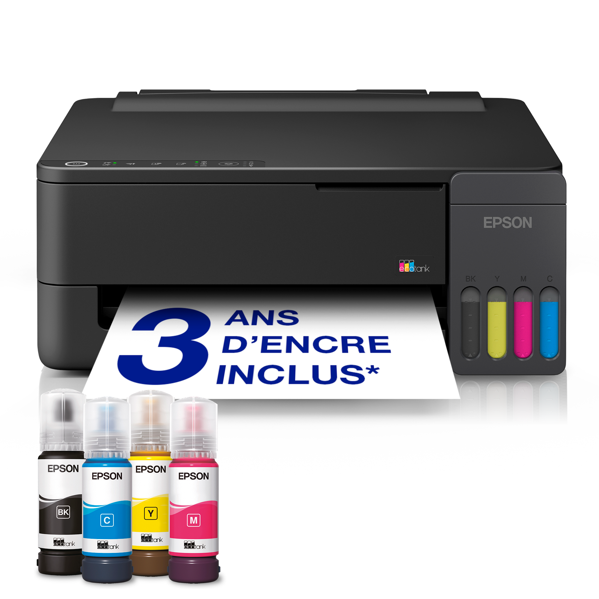 Imprimante A4 Wi-Fi et AirPrint EcoTank ET-1910 équipée de réservoirs d’encre, avec jusqu’à 3 ans d’encre inclus