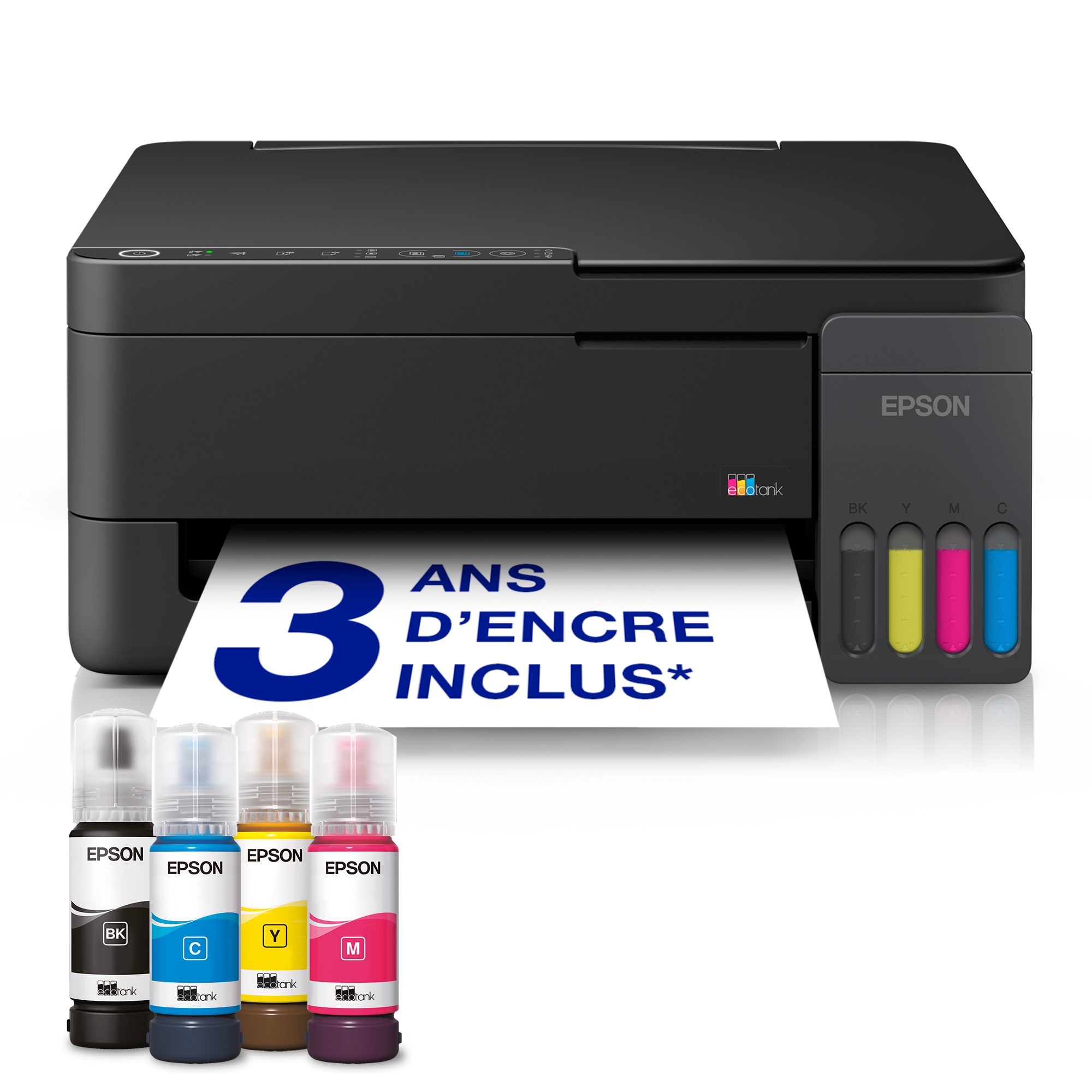 Solution d’impression multifonction A4 Wi-Fi et AirPrint EcoTank ET-2910 équipée de réservoirs d’encre, avec jusqu’à 3 ans d’encre inclus