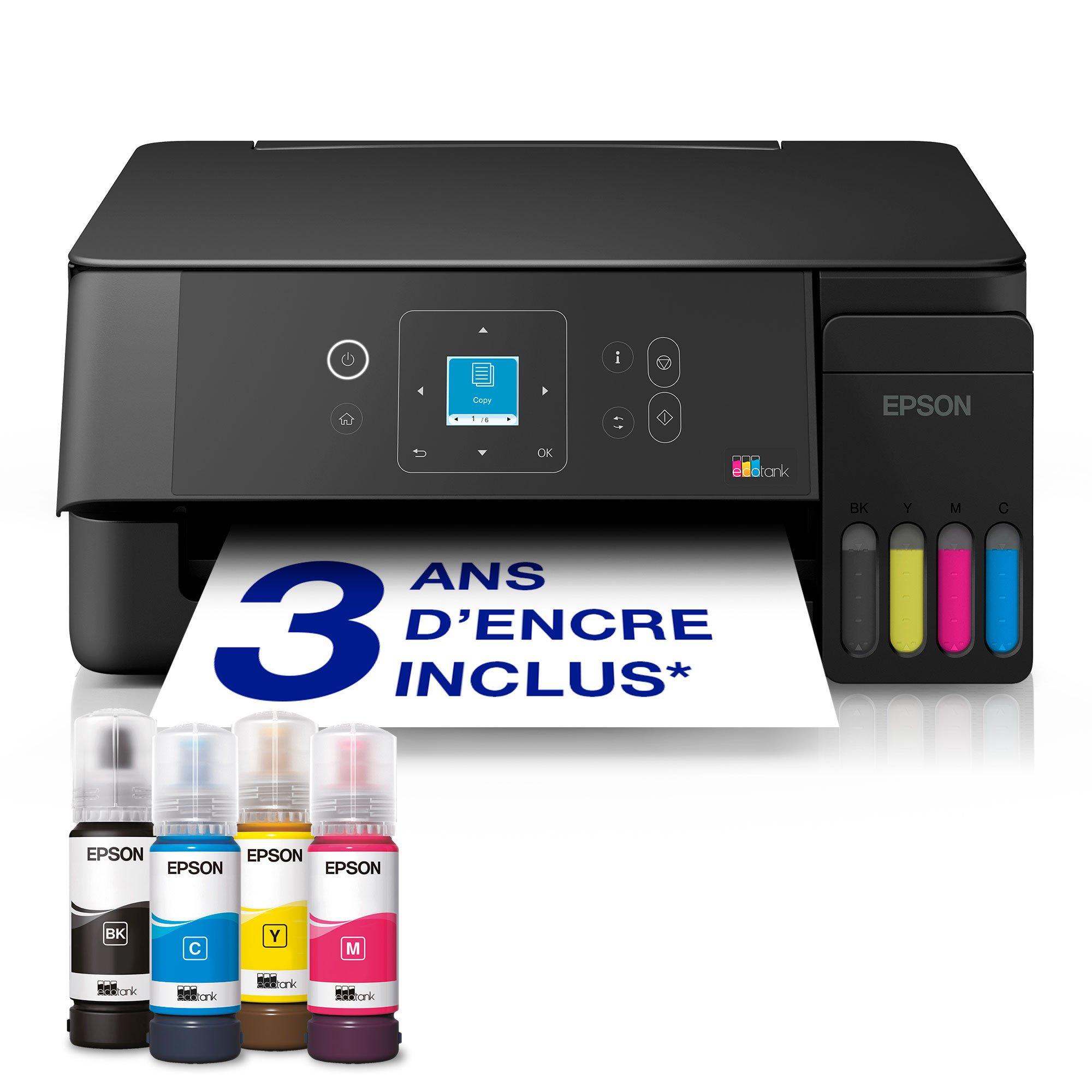 Solution d’impression multifonction A4 Wi-Fi et AirPrint EcoTank ET-2921 équipée de réservoirs d’encre, écran LCD et jusqu’à 3 ans d’encre inclus