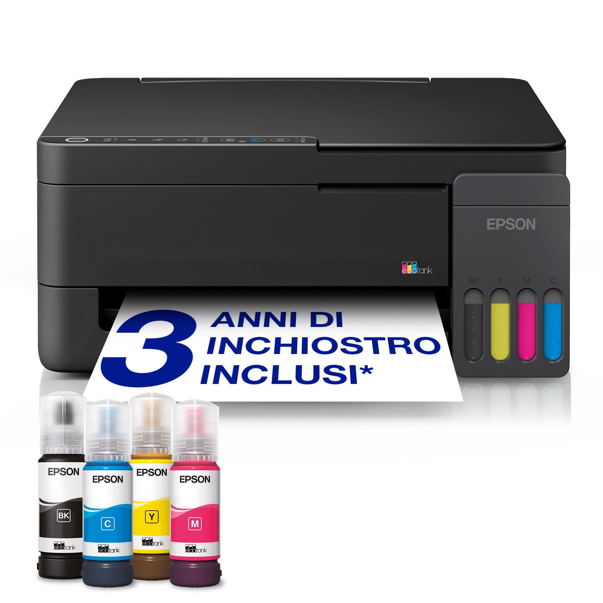 EcoTank ET-2910 stampante multifunzione A4 Wi-Fi e AirPrint con serbatoi di inchiostro, fino a 3 anni di inchiostro inclusi