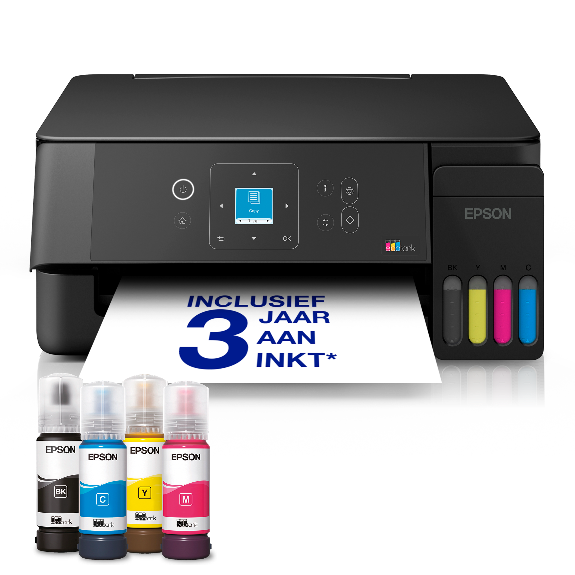EcoTank ET-2921 multifunctionele A4 Wi-Fi en AirPrint-printer met inkttank en LCD-scherm, inclusief tot wel 3 jaar aan inkt