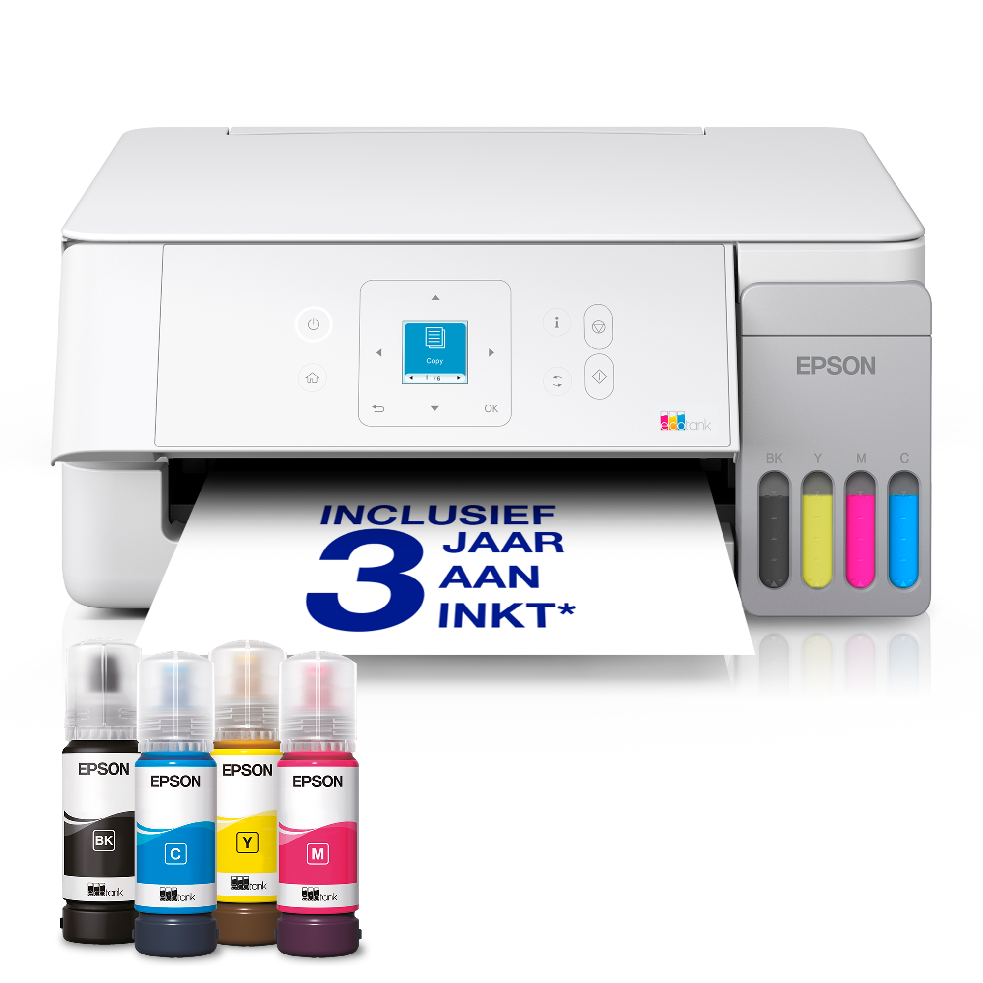 EcoTank ET-2926 multifunctionele A4 Wi-Fi en AirPrint-printer met inkttank en LCD-scherm, inclusief tot wel 3 jaar aan inkt