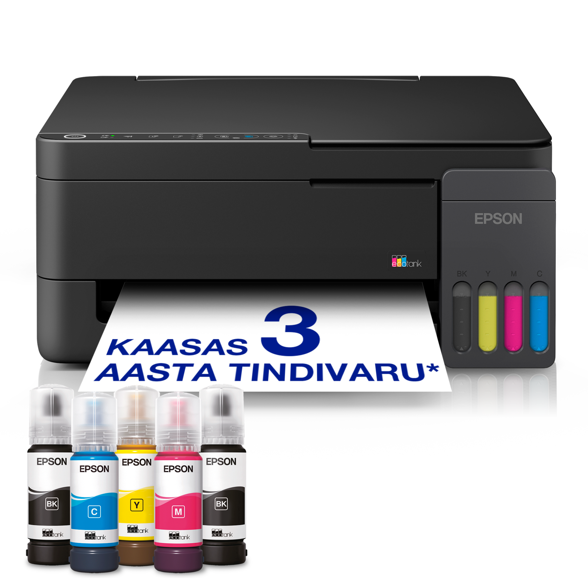 EcoTank L3350 Wi-Fi ja AirPrinti tindimahutiga mitmeotstarbeline A4 printer ja kaasas kuni 3 aasta tindivaru