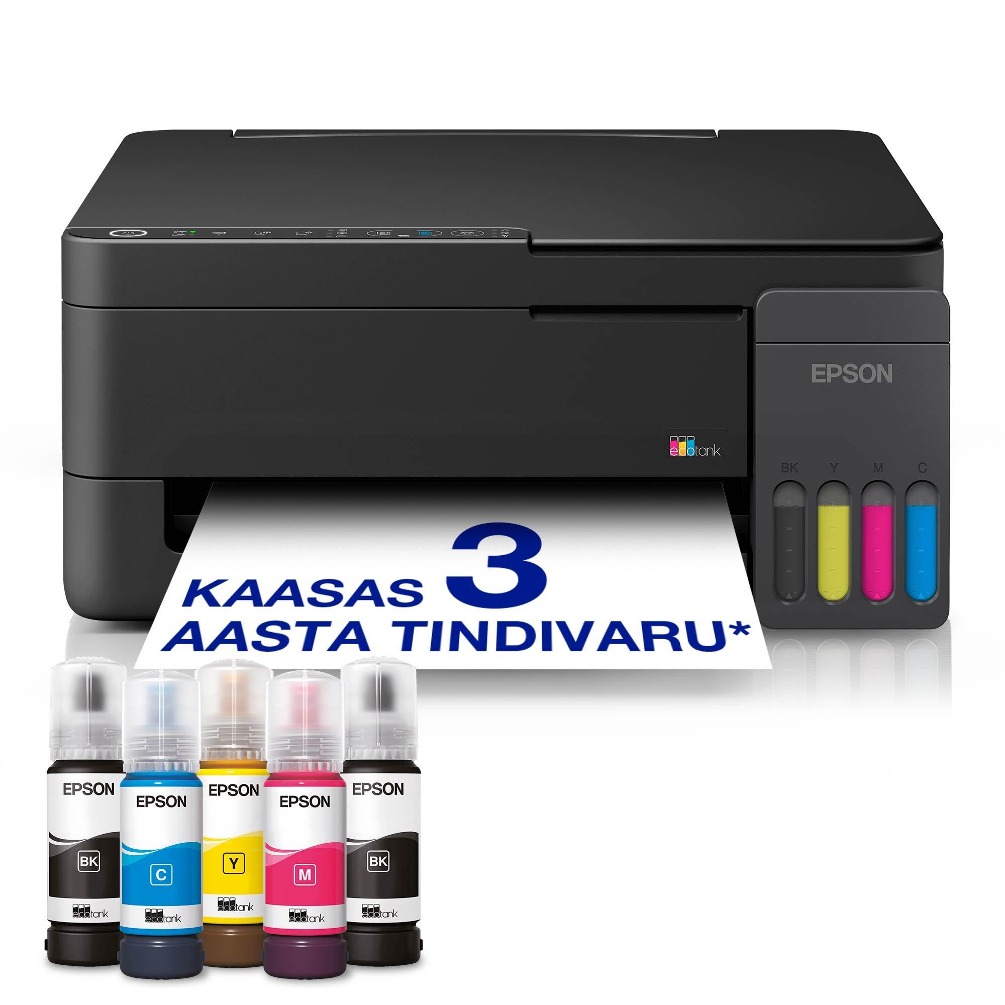 EcoTank L3350 Wi-Fi ja AirPrinti tindimahutiga mitmeotstarbeline A4 printer ja kaasas kuni 3 aasta tindivaru