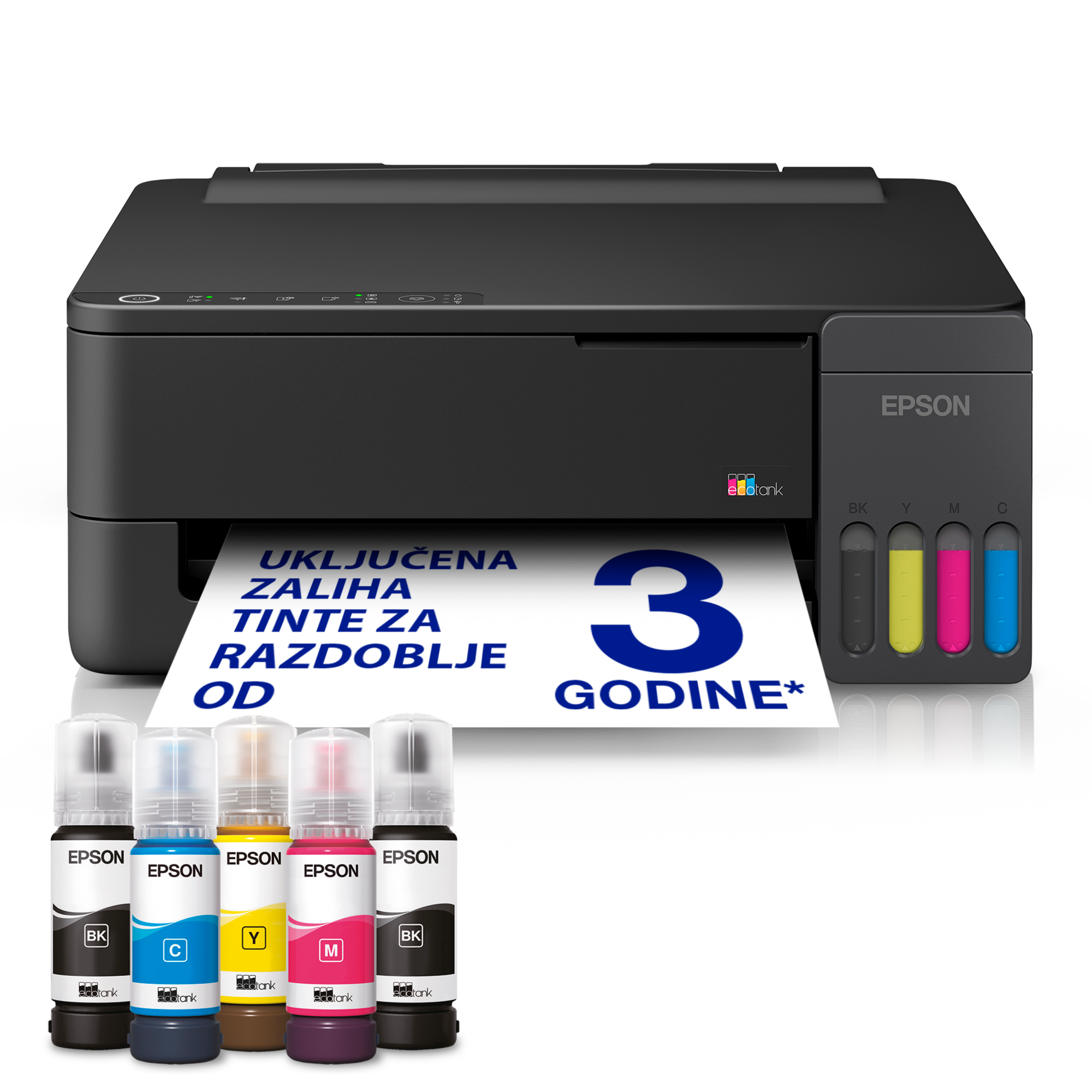 Pisač EcoTank L1350 Wi-Fi & AirPrint za format A4, sa spremnikom za tintu i uključenim zalihama za do tri godine tinte